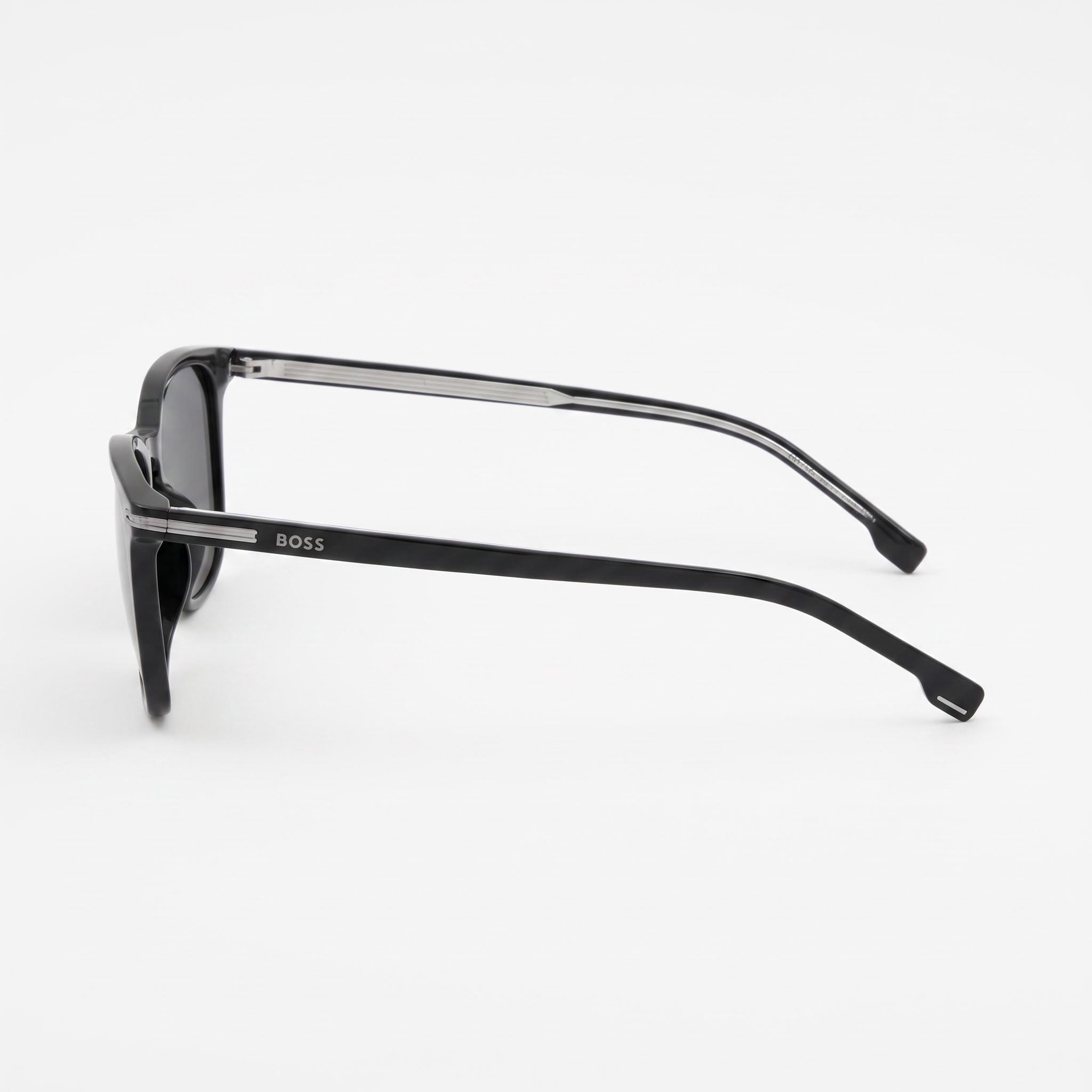Gafas de sol Hugo Boss Boss 1668/F/Sk para hombre de ACETATO ECOLÓGICO negras polarizadas grises con protección UV de 56 mm, Photo 3