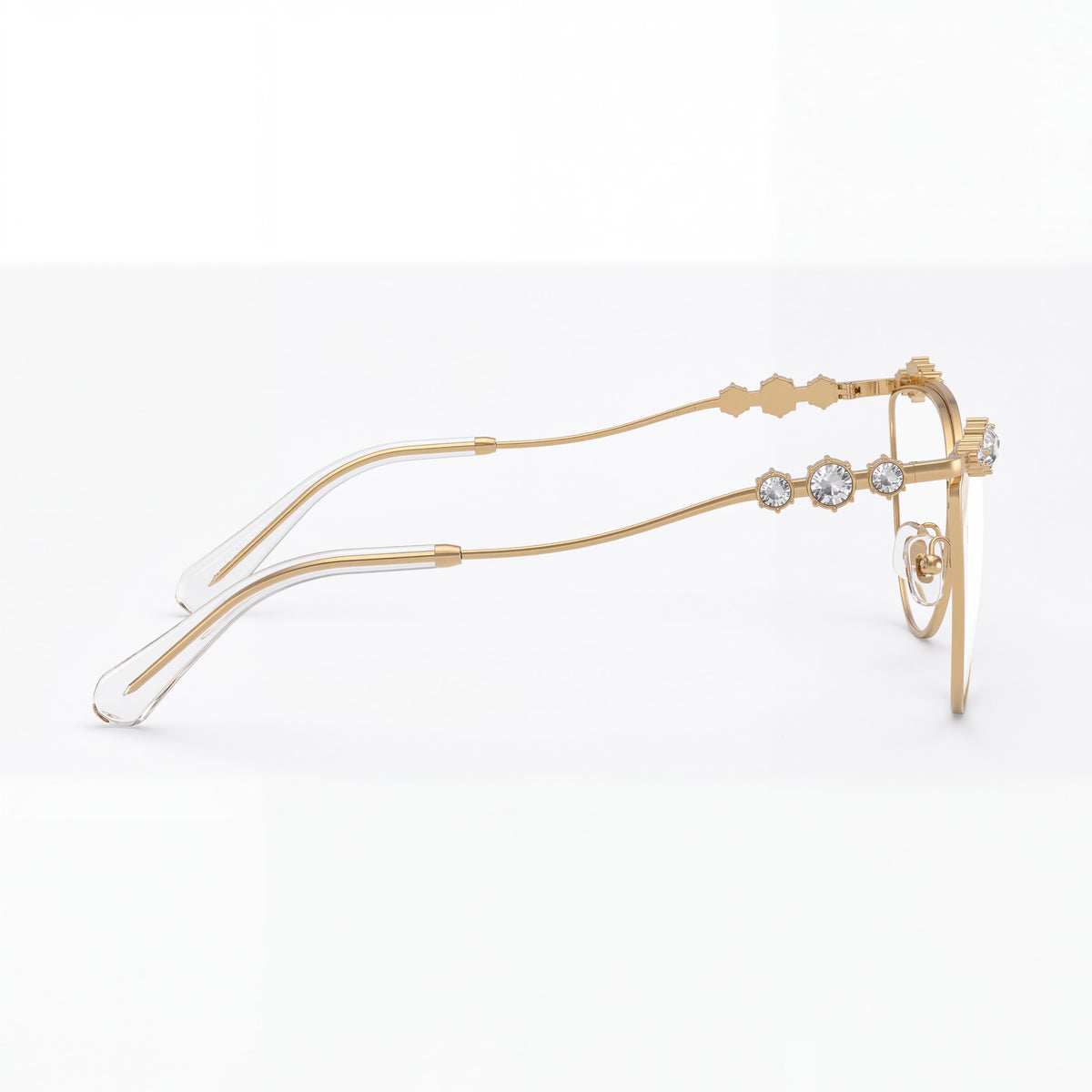 Swarovski 1033 Women's Cat Eye Metal Prescription Eyeglass Frames Gold Lens 56mm Bridge 18mm Temple 140mm, Photo 3