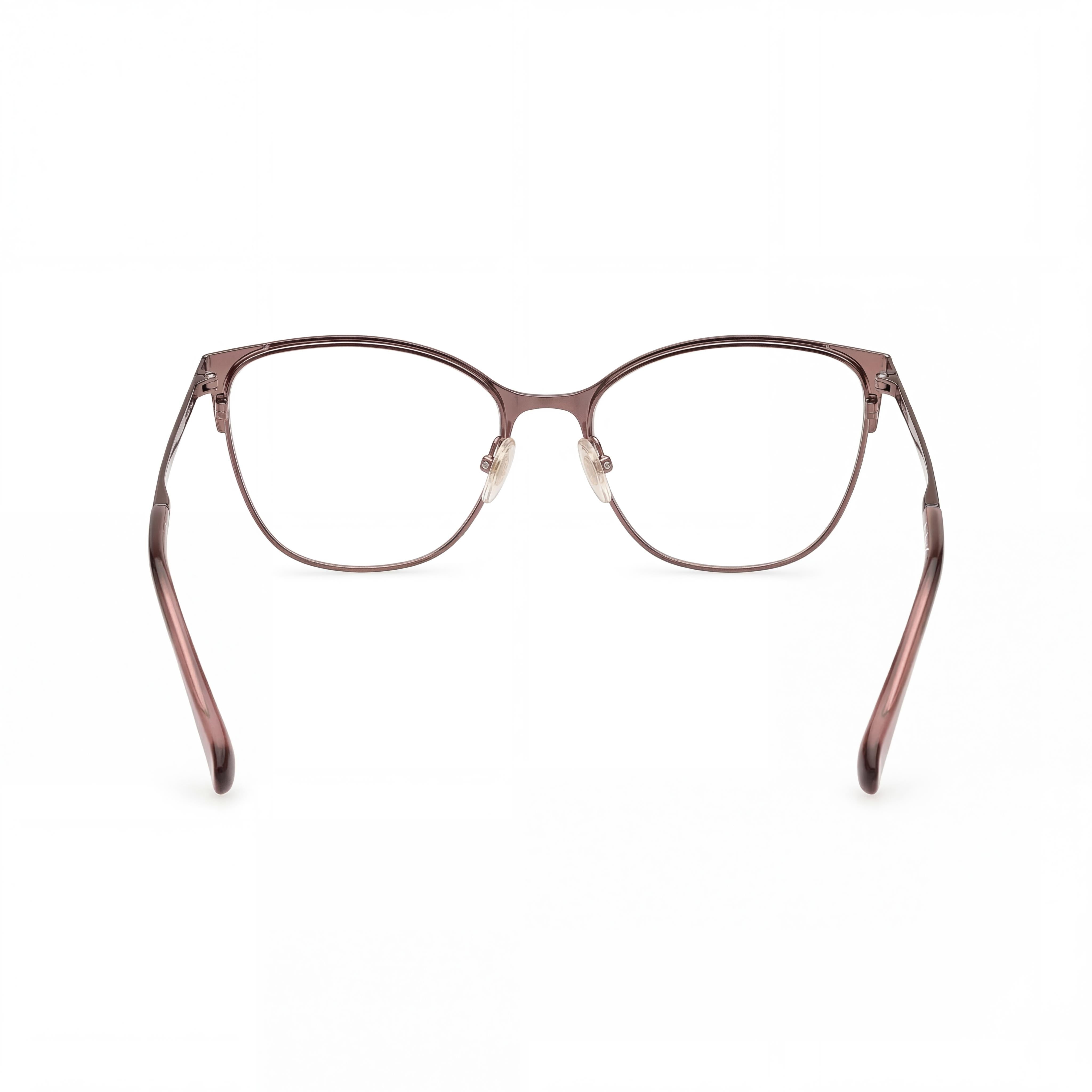Gafas de mujer MaxMara Modern con montura de metal bronce y cristales de plástico transparente, talla 55-17-140, Photo 4