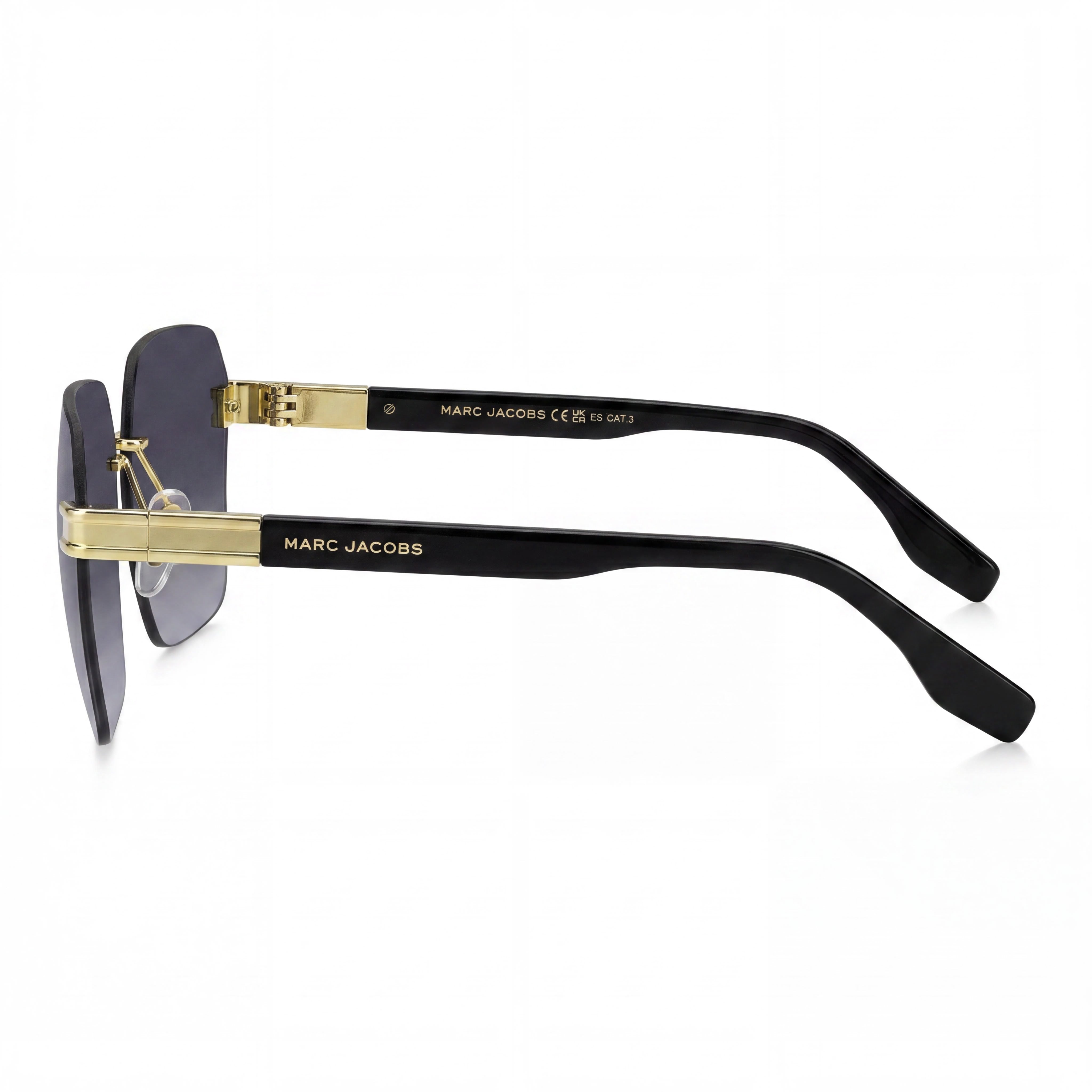 Marc Jacobs Casual Women's Black Metal Frame Sunglasses, Dark Grey Shaded Lenses, UV 400 Protection, 61mm, Photo 3