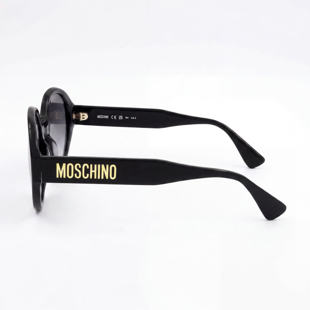 Gafas de sol Moschino Mos126/S para mujer, montura de acetato negra, sin polarizar, con degradado en gris oscuro, 53-22-140