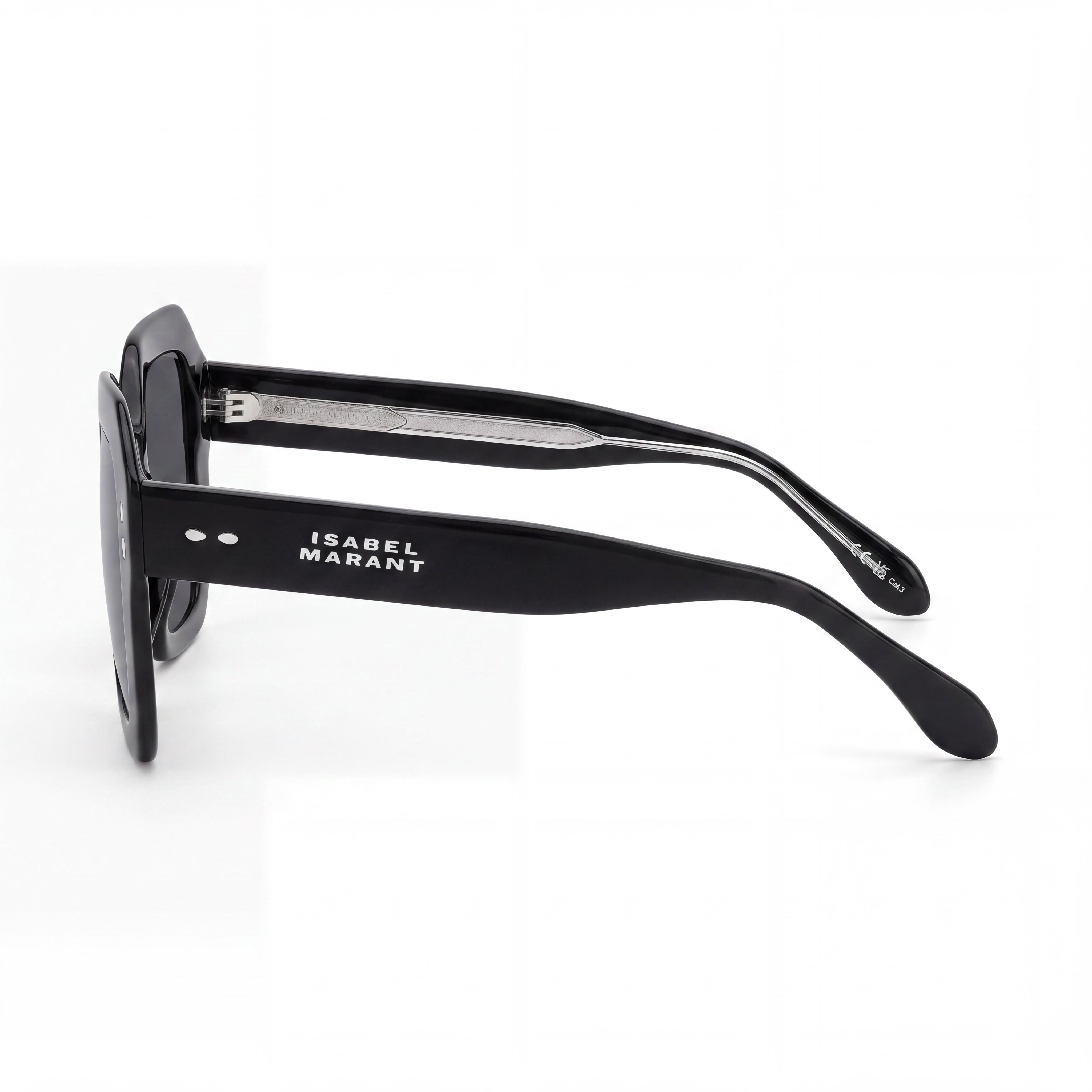 Isabel Marant Casual. Men's Black Metal Frame Sunglasses with Non-Polarized Black Polycarbonate Lenses, 59mm, Photo 3