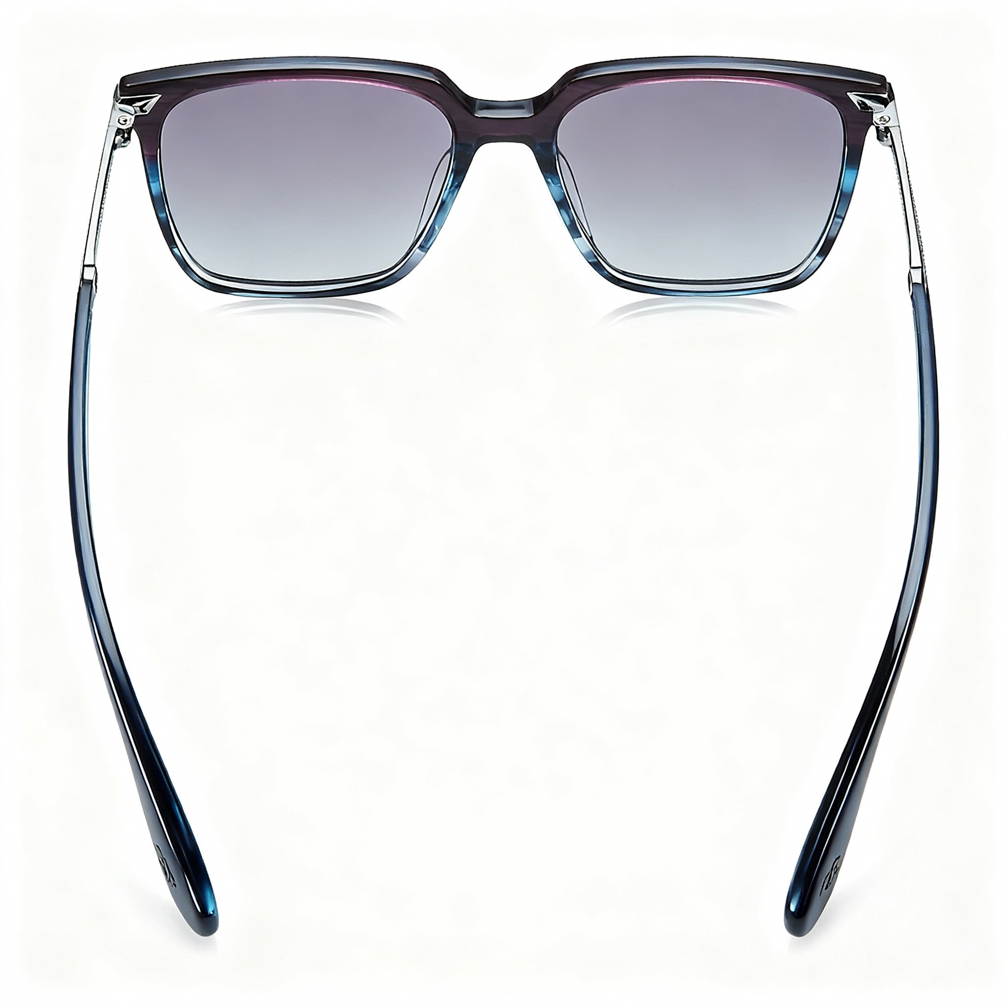 rag & bone Modern Women's Acetate Full Rim Square Sunglasses, Blueviolhorn, Grey Lenses 55-17-140, Photo 4