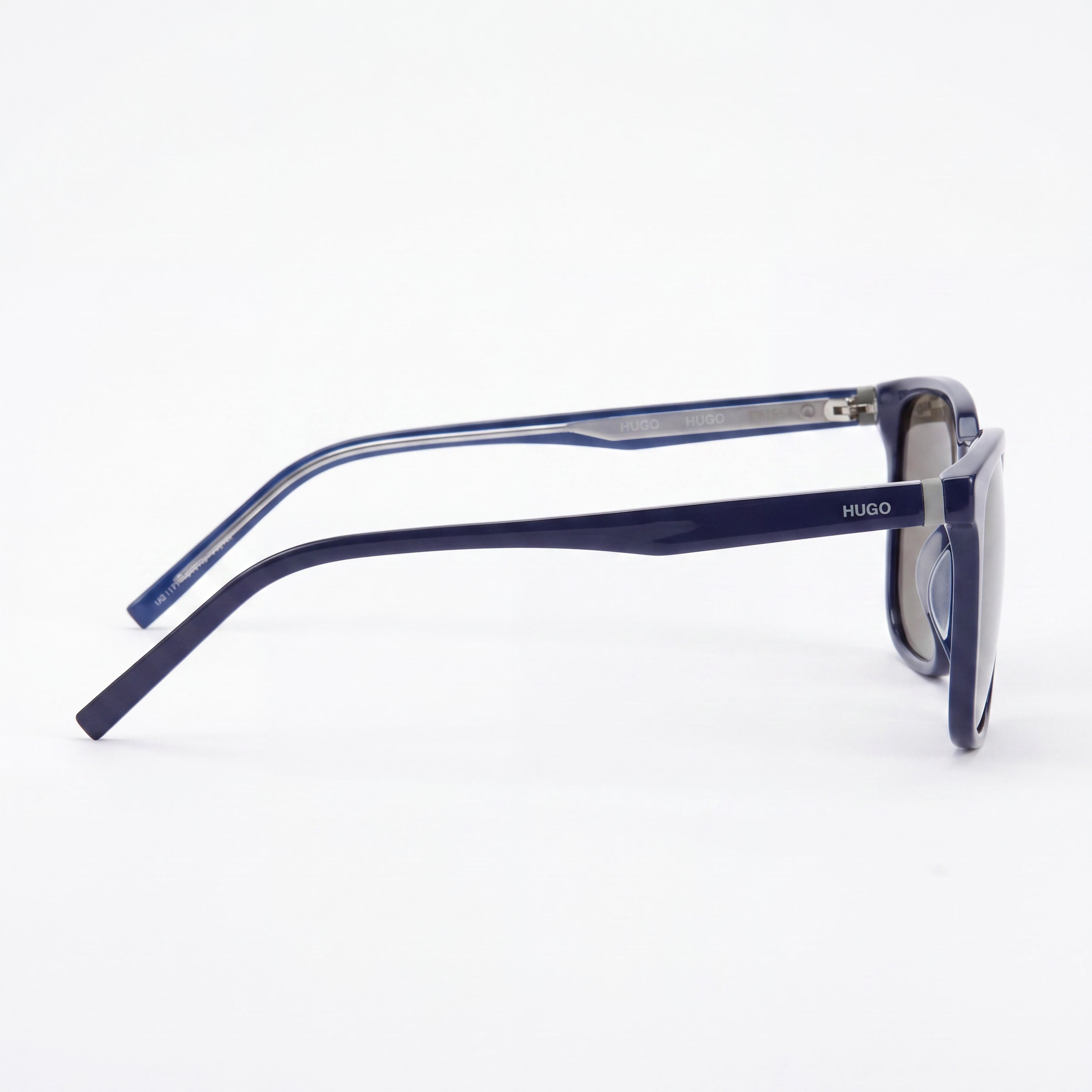 HUGO 207971 Women's Blue Plastic Frame Sunglasses, Grey Lenses, UV Protected, 55mm Lens Width, Photo 2