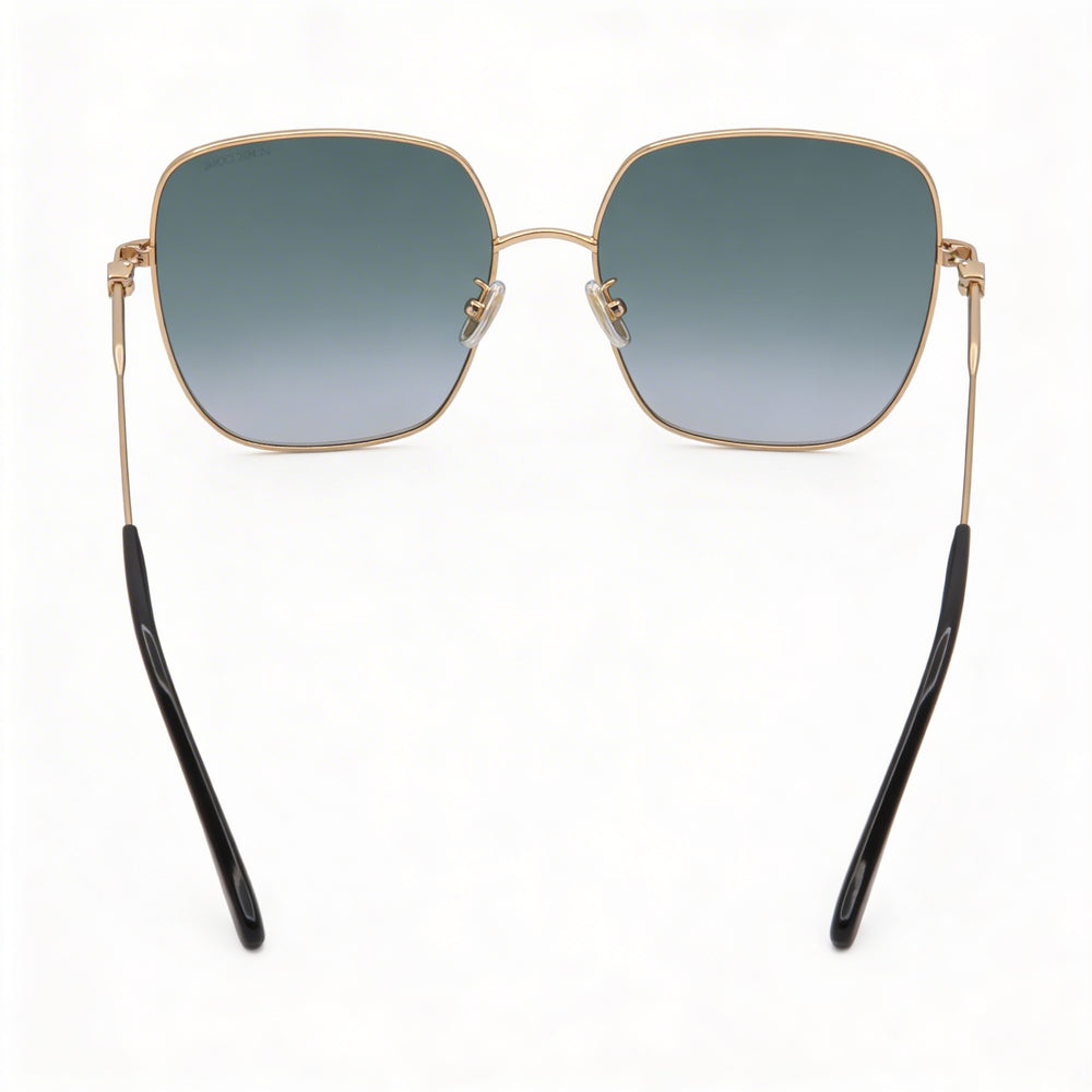 Jimmy Choo KORI/G/SK - Gafas de sol para mujer, de aleación de acero, color dorado y negro, con diseño de mariposa y degradado gris, protección UV, 60 mm