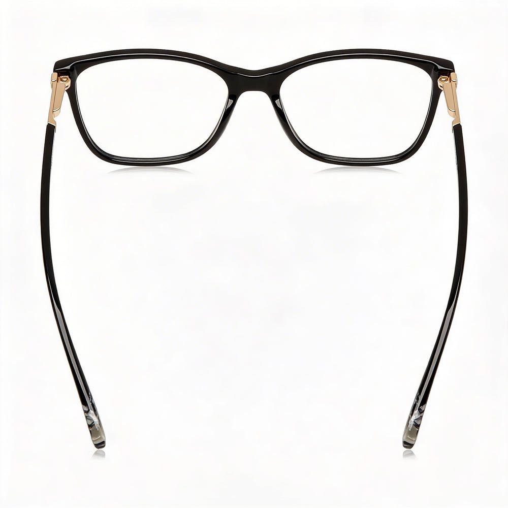 Gafas modernas M Missoni para mujer con montura de acetato negro y lentes de policarbonato negro, 53 mm de ancho de lente