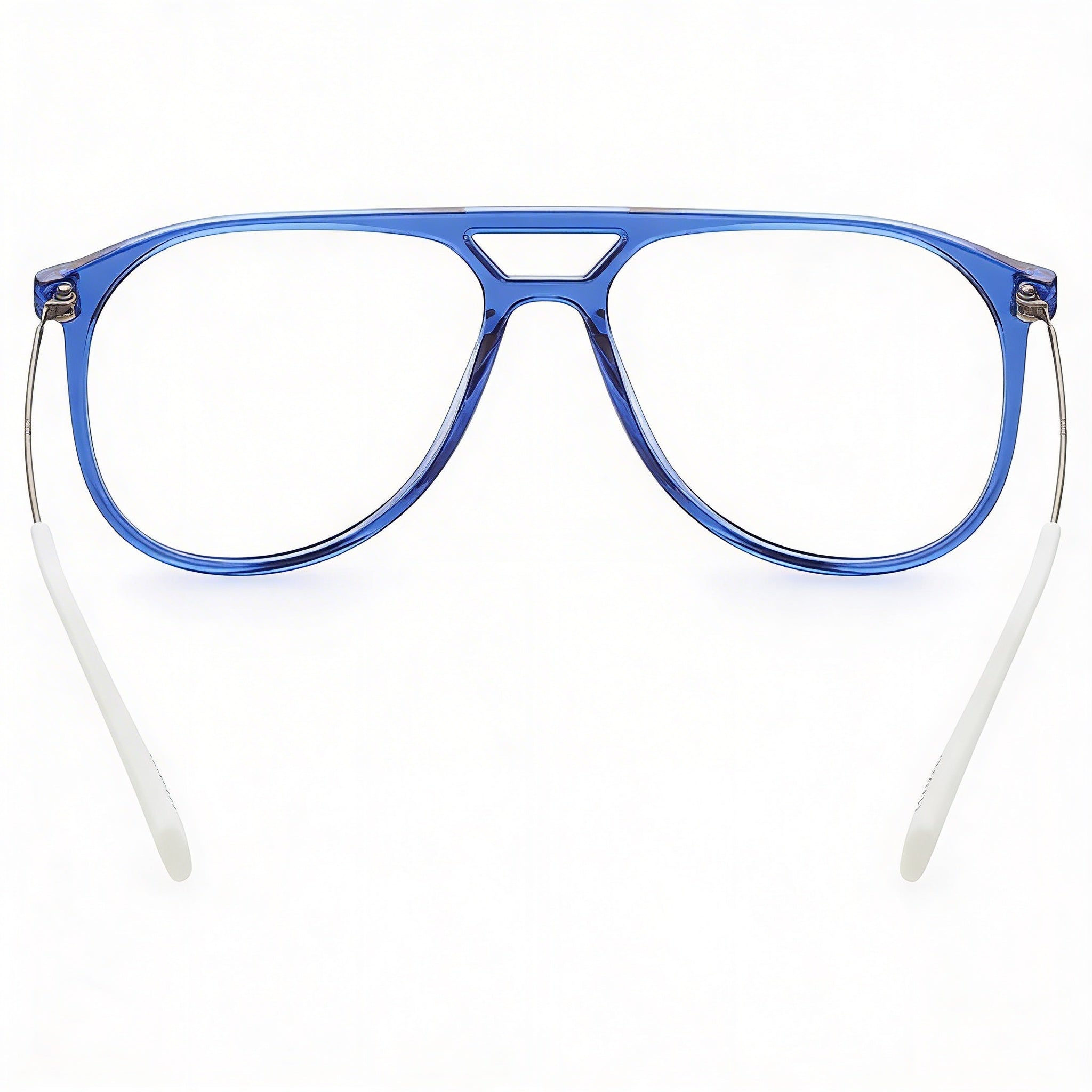 Gafas de vista Levi's Lv 1000 unisex estilo aviador con montura de poliamida azul y blanca. Medidas: 55-16-150, Photo 3