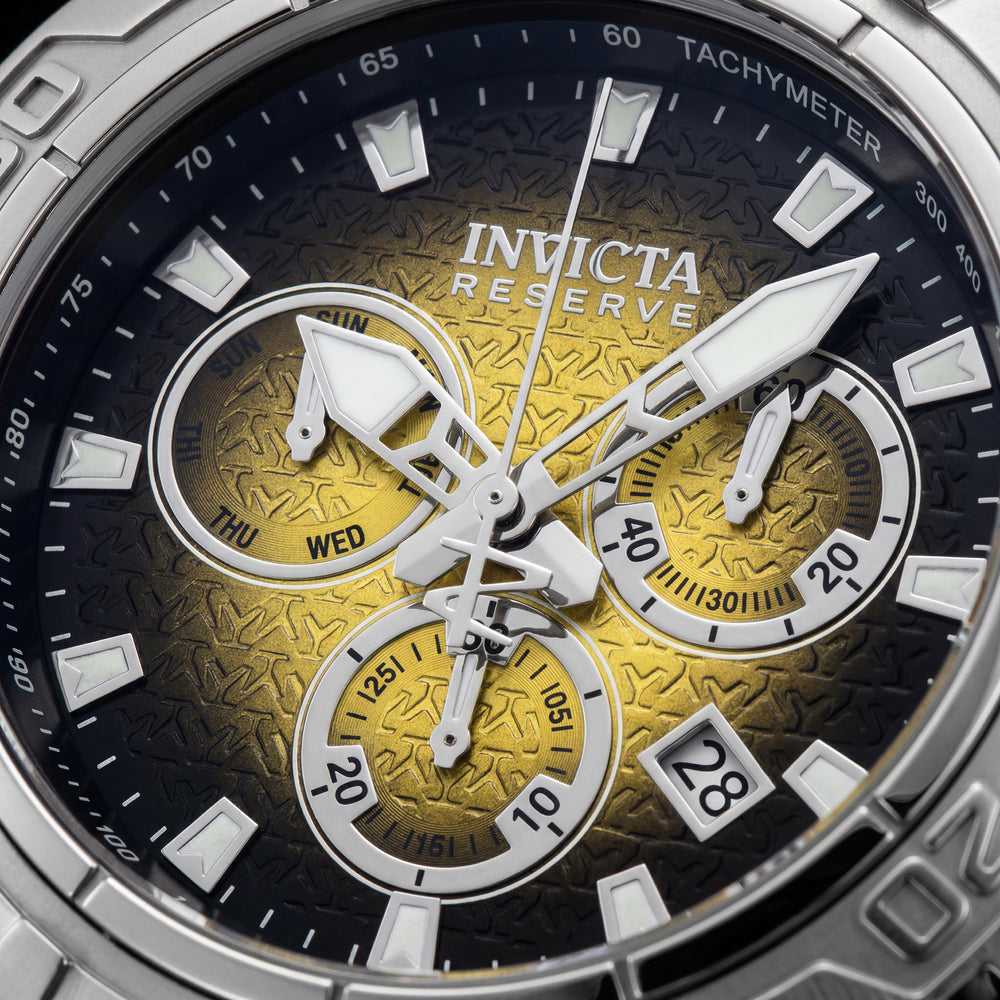 Invicta Reserve Ocean Warrior 47848 Reloj cronógrafo unisex de acero inoxidable de 54 mm con esfera amarilla