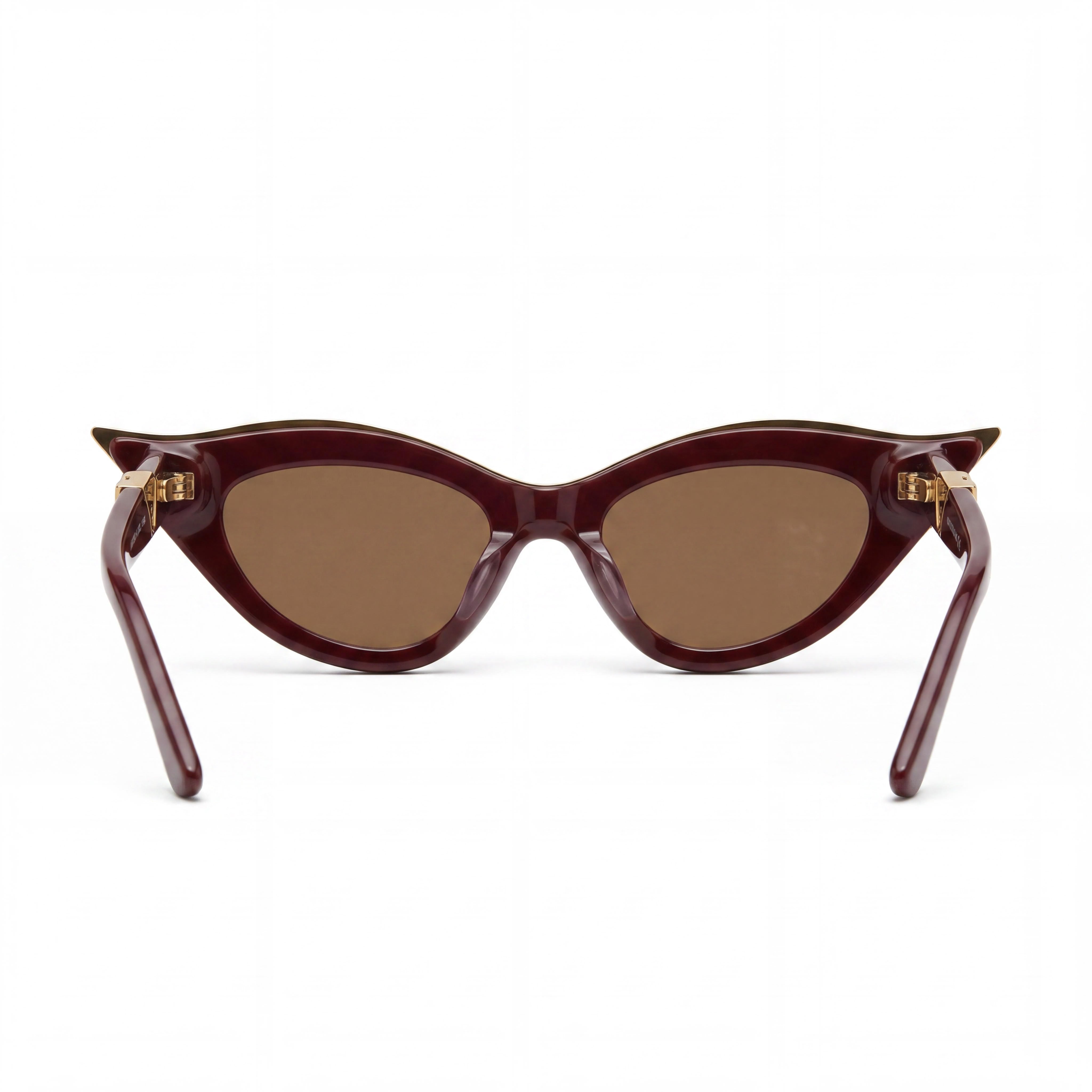 Gafas de sol Valentino Garavani V-GOLDCUT II de acetato y titanio ojo de gato para mujer con protección 100% UV, marrón oscuro, 49 mm, Photo 3