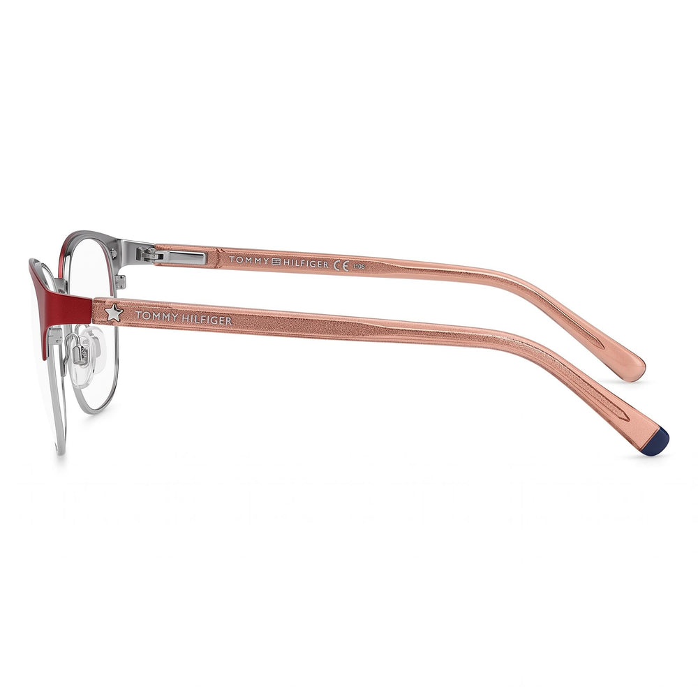 Tommy Hilfiger TH 1749 Women's Matte Red Stainless Steel Square Semi-Rimless Polycarbonate Eyeglasses 53mm