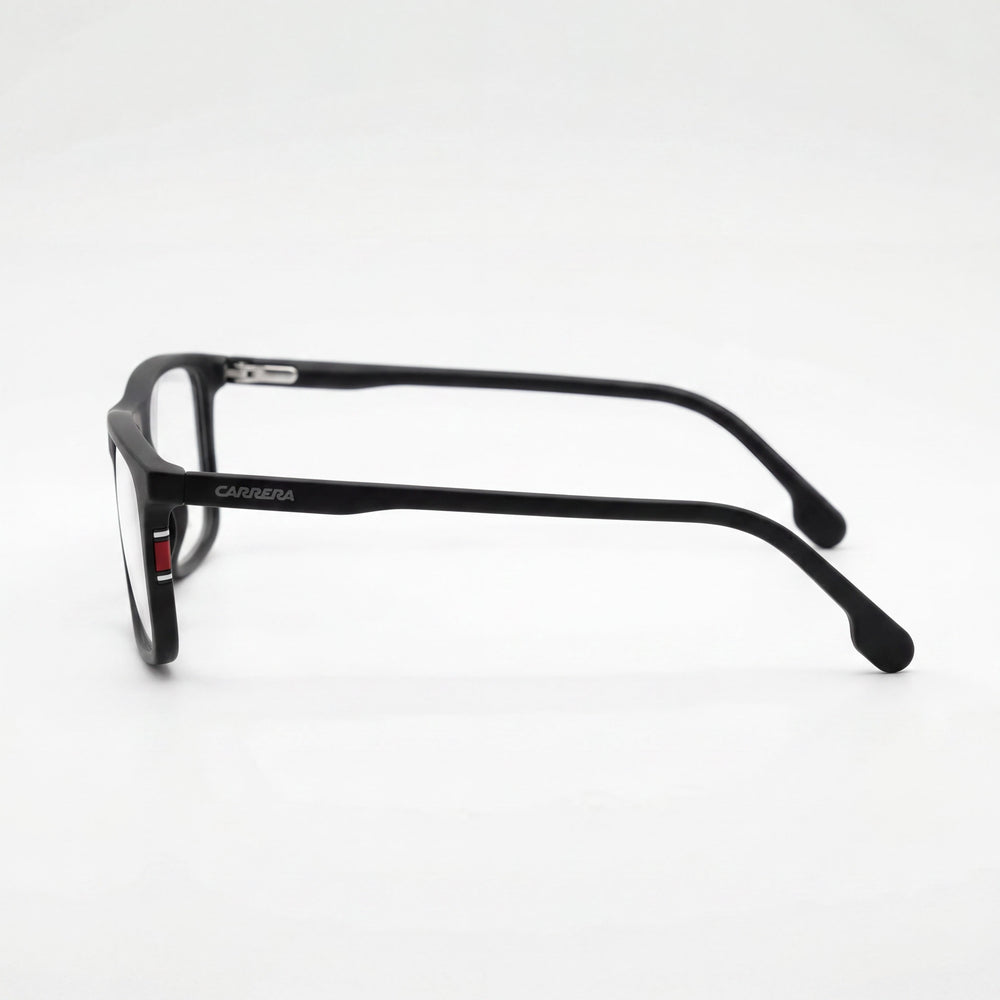 Gafas graduadas de plástico negro mate Carrera 175/N para hombre con patillas con logo, 55 mm