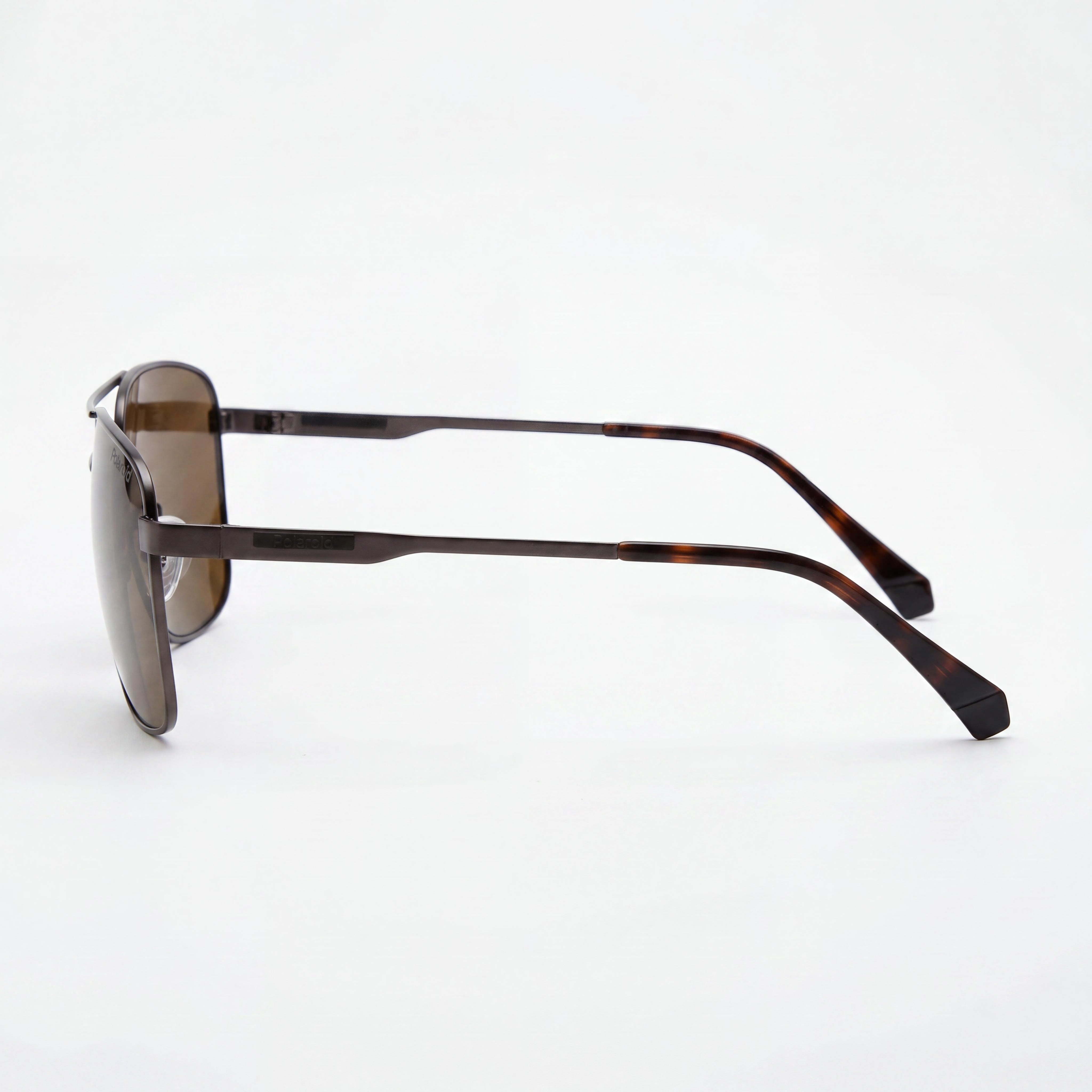 Polaroid Modern Unisex Stainless Steel Sunglasses, Dark Ruthenium, UV Protection, 59mm, Photo 3