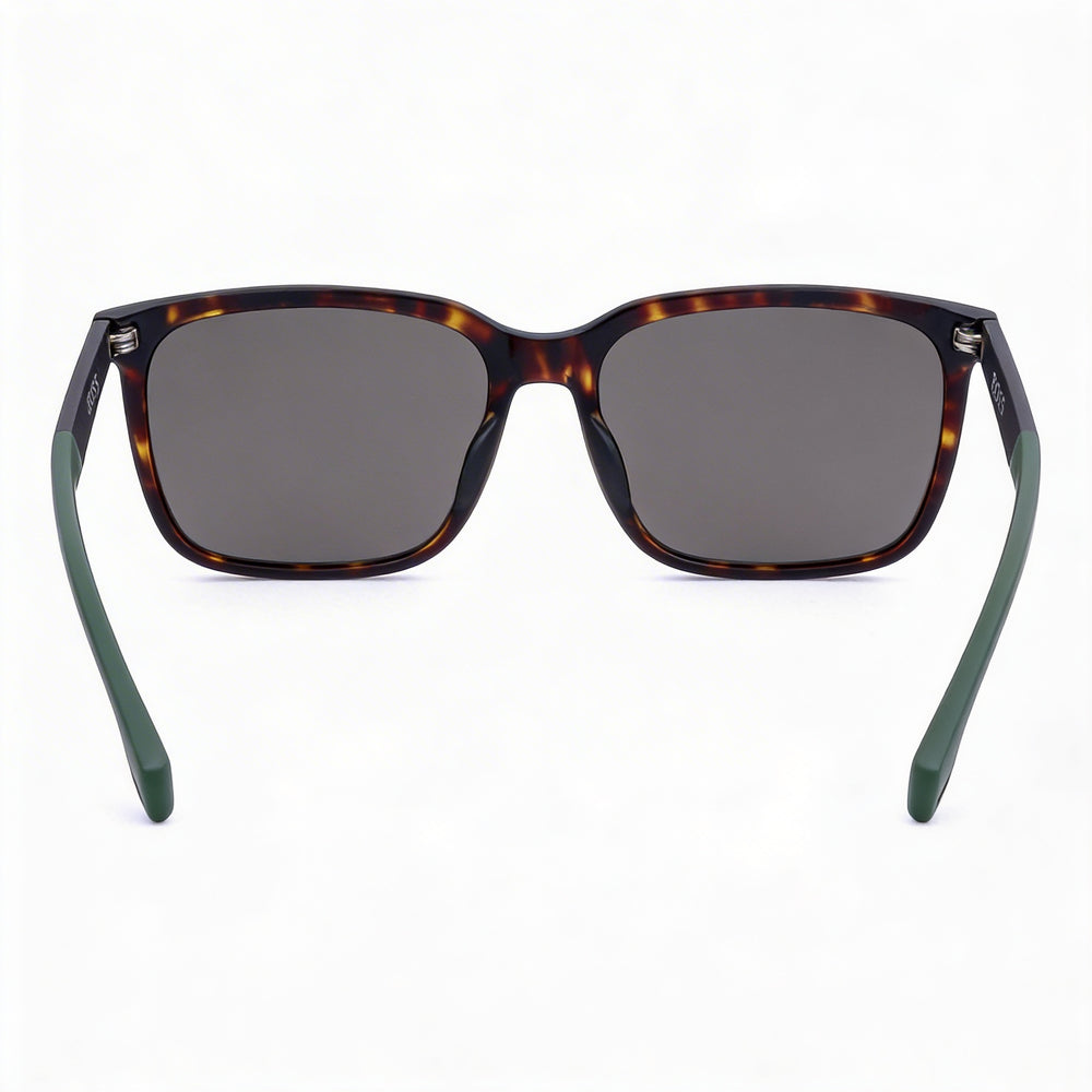 Gafas de sol Hugo Boss Tech & Innovation para hombre, de fibra de carbono, rectangulares, color verde habano y gris, antirreflejos, de 57 mm