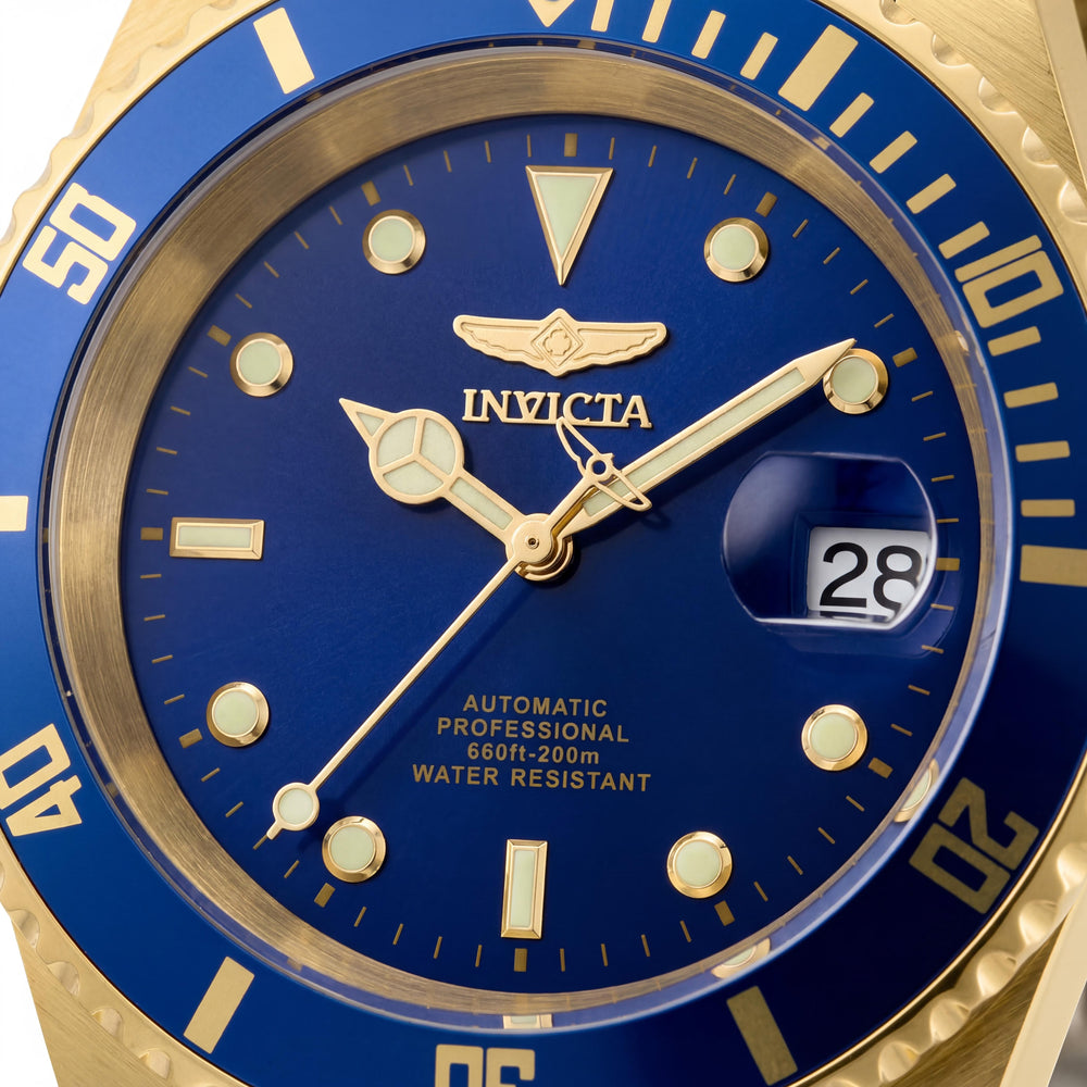 Invicta Pro Diver 8930OBXL Men's Automatic Gold Blue Stainless Steel Bracelet Water Resistant Watch 43mm
