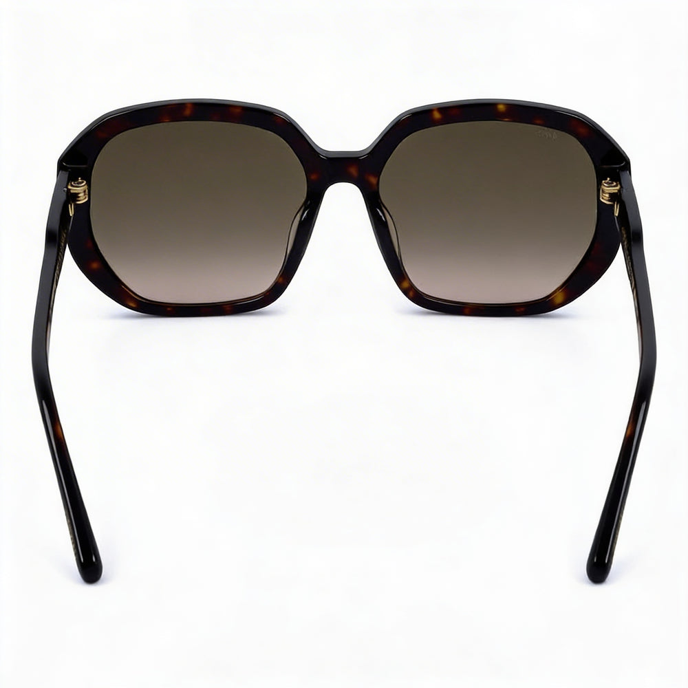 Gafas de sol clásicas Jimmy Choo para mujer, con montura de plástico marrón degradado, sin polarizar, protección UV, 57 mm