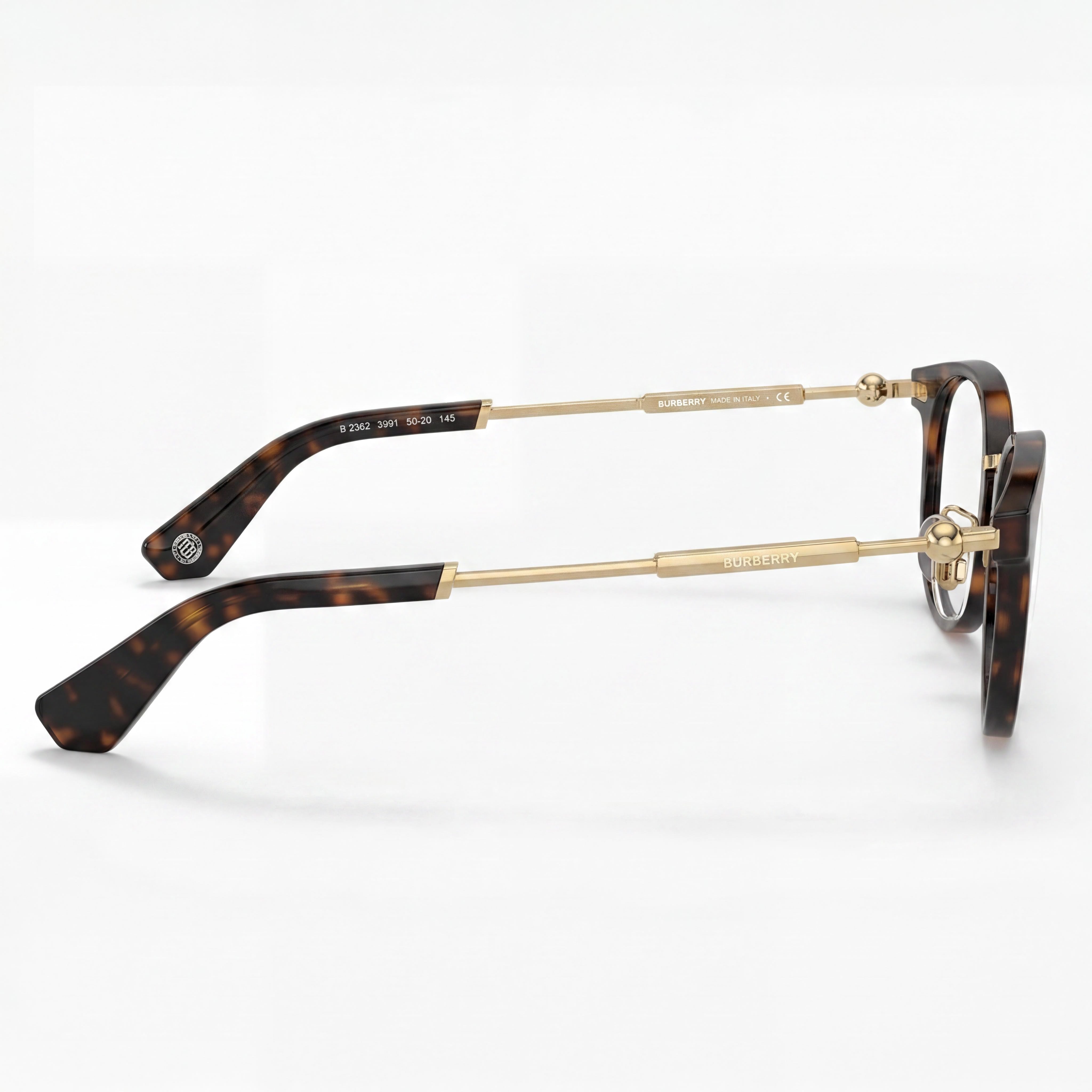 BURBERRY Be 2413d Women's Injected Dark Havana Frame with Clear Polycarbonate Lenses 48-21-140mm, Photo 2