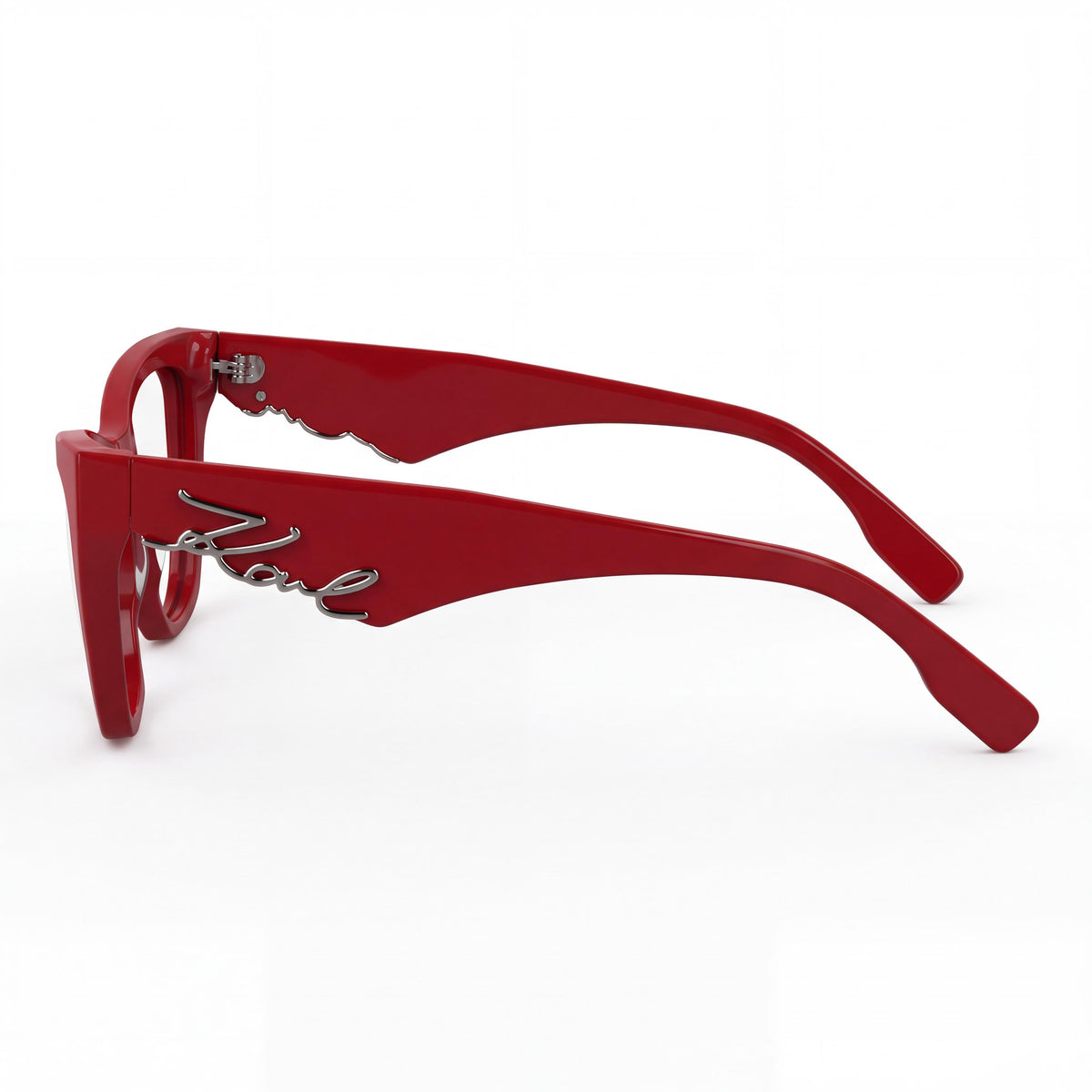 KARL LAGERFELD Kl6171 N Women's Classic Red Acetate Eyeglasses with Transparent Non-Polarized Lenses 54mm, Photo 3