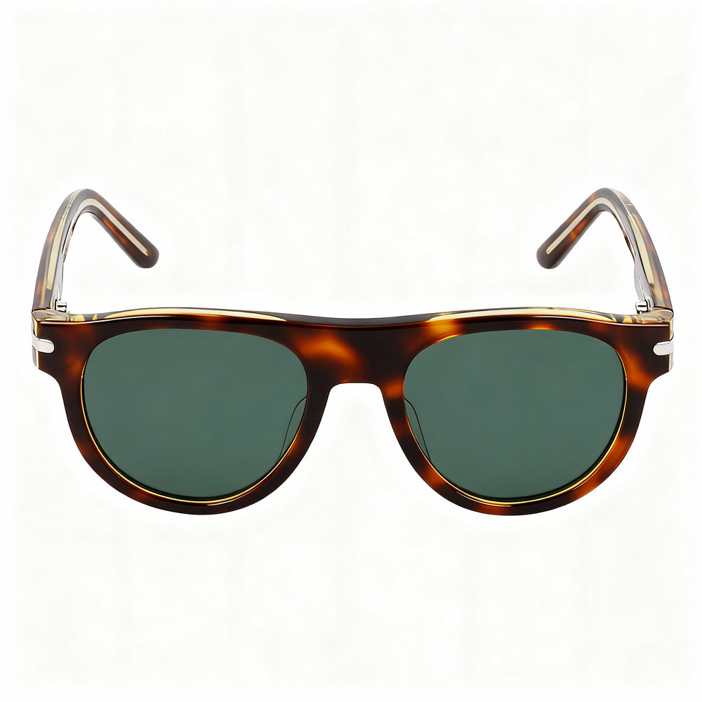 Gafas de sol Nike Crescent III EV24019 para mujer, redondas, color verde tortuga, con montura de acetato, no polarizadas, protección UV 400, 52 mm