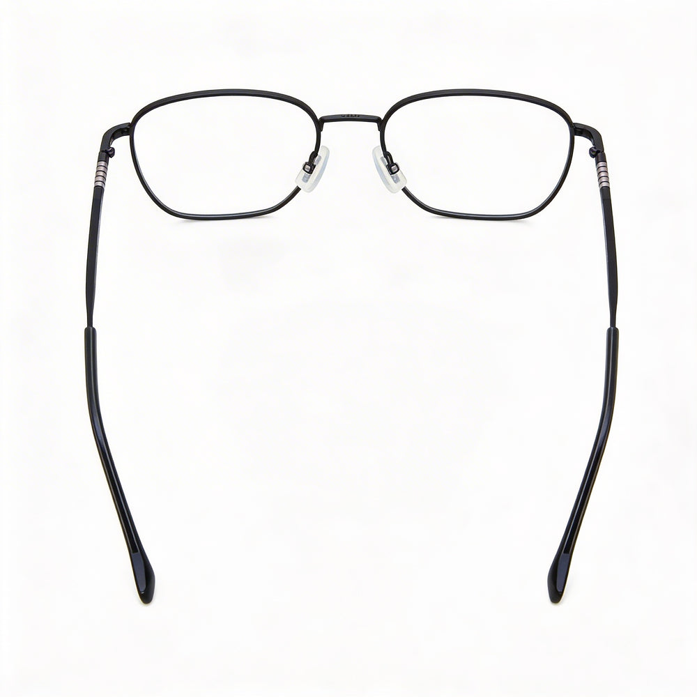 Gafas de vista unisex Hugo Boss 1415 de metal negro mate, talla 55-19-145