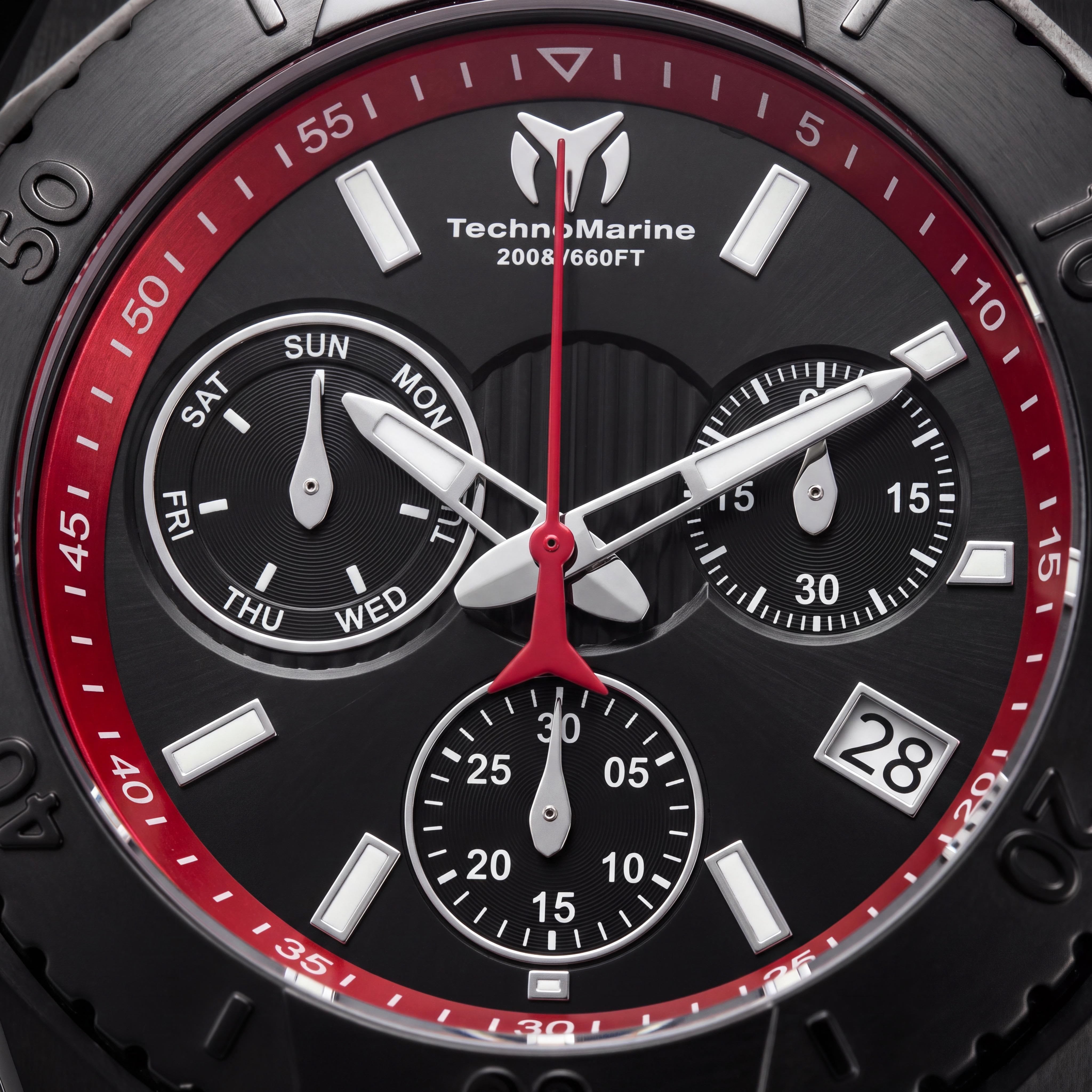 Technomarine UF6 TM-616002 Men's Chronograph Black Dial Stainless Steel Quartz Watch 48mm, Photo 2