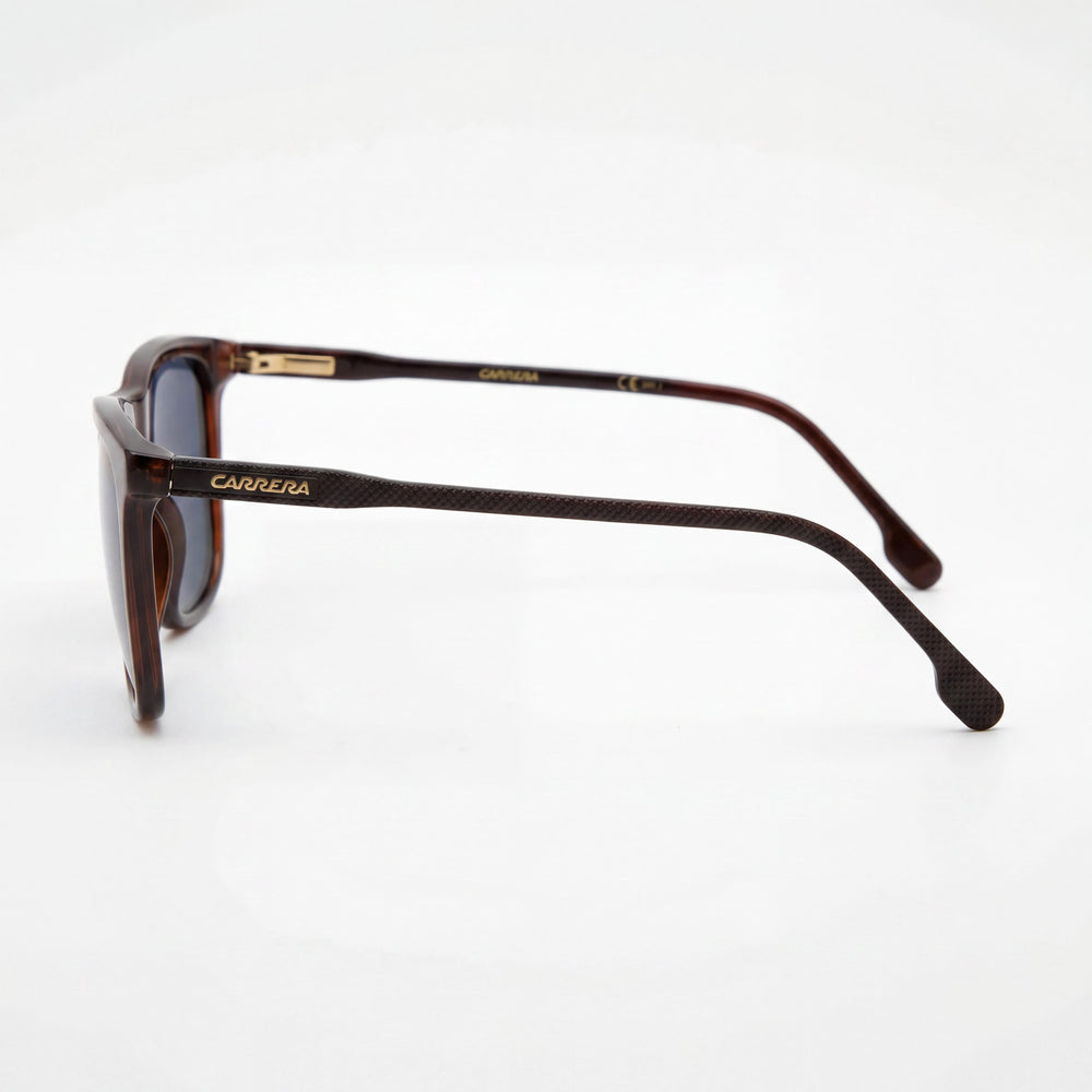 Carrera Classic Rectangular Men's Lightweight Brown Propionate Frame Blue Lens Sunglasses 53mm