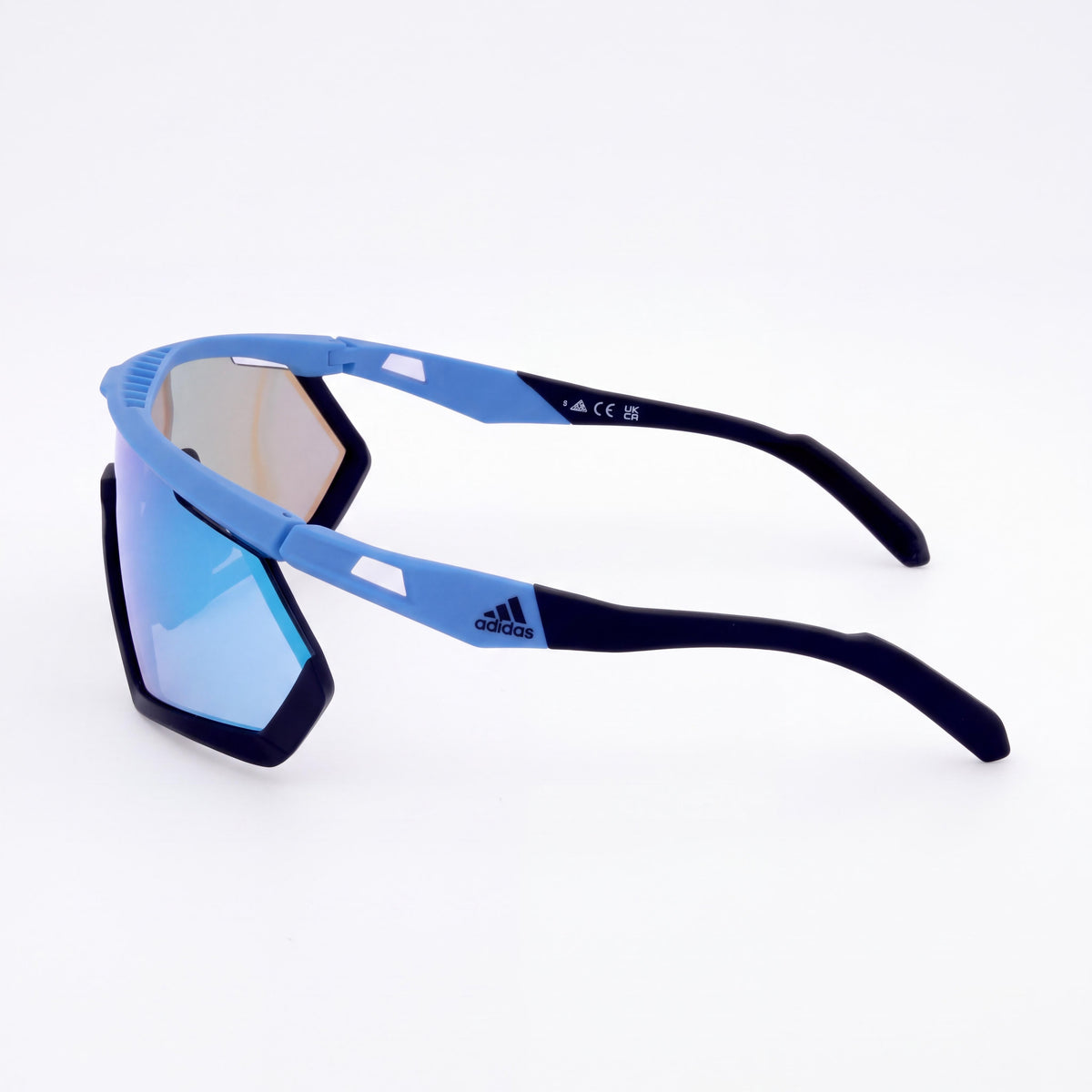 adidas Sp0054 Men's Matte Blue Acetate Sunglasses with Blue Mirror Lenses & UV Protection, Photo 3