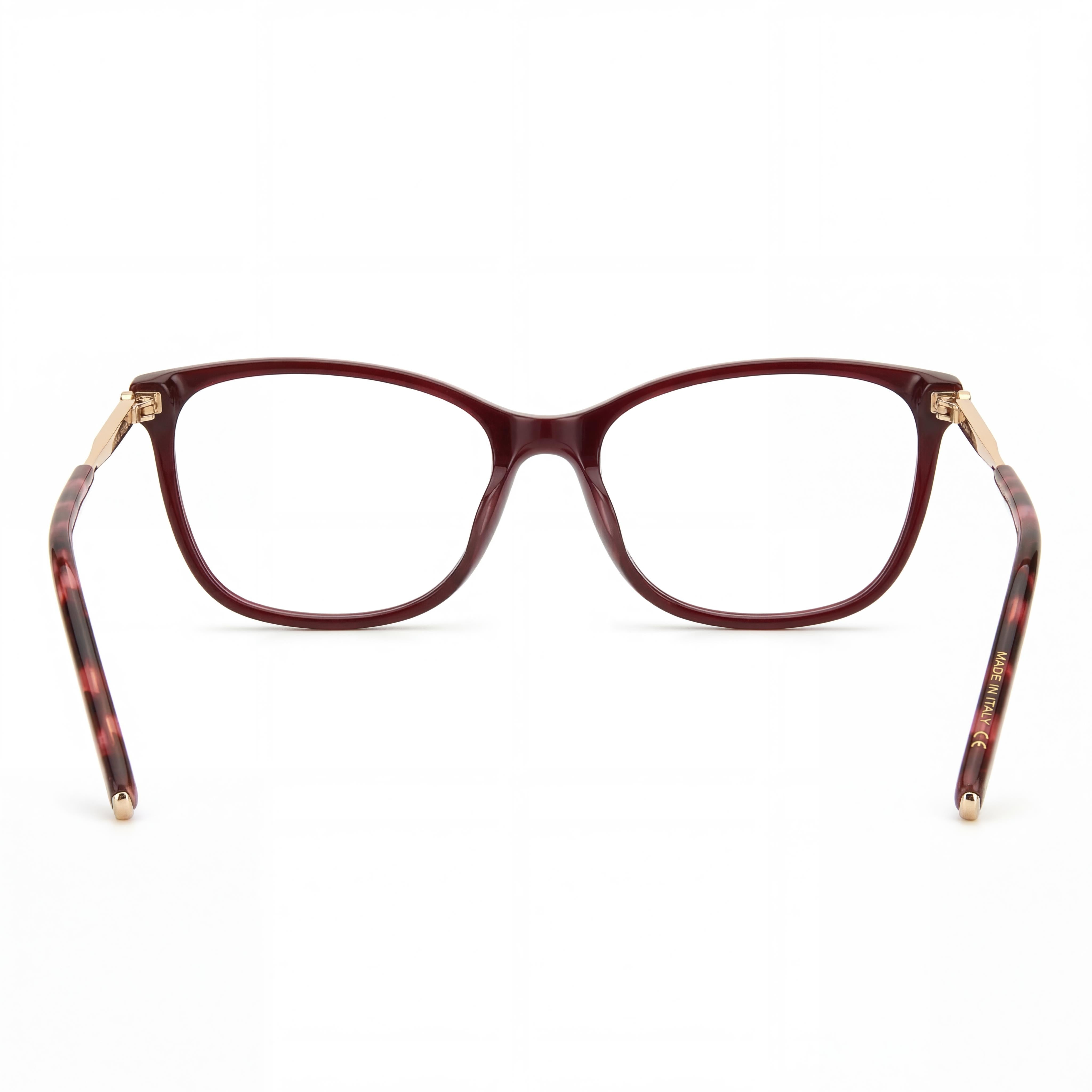 Carolina Herrera Classic HER 0197 Men's Plastic Non-Polarized Eyeglasses Burgundy Gold 54mm Lens, Photo 4