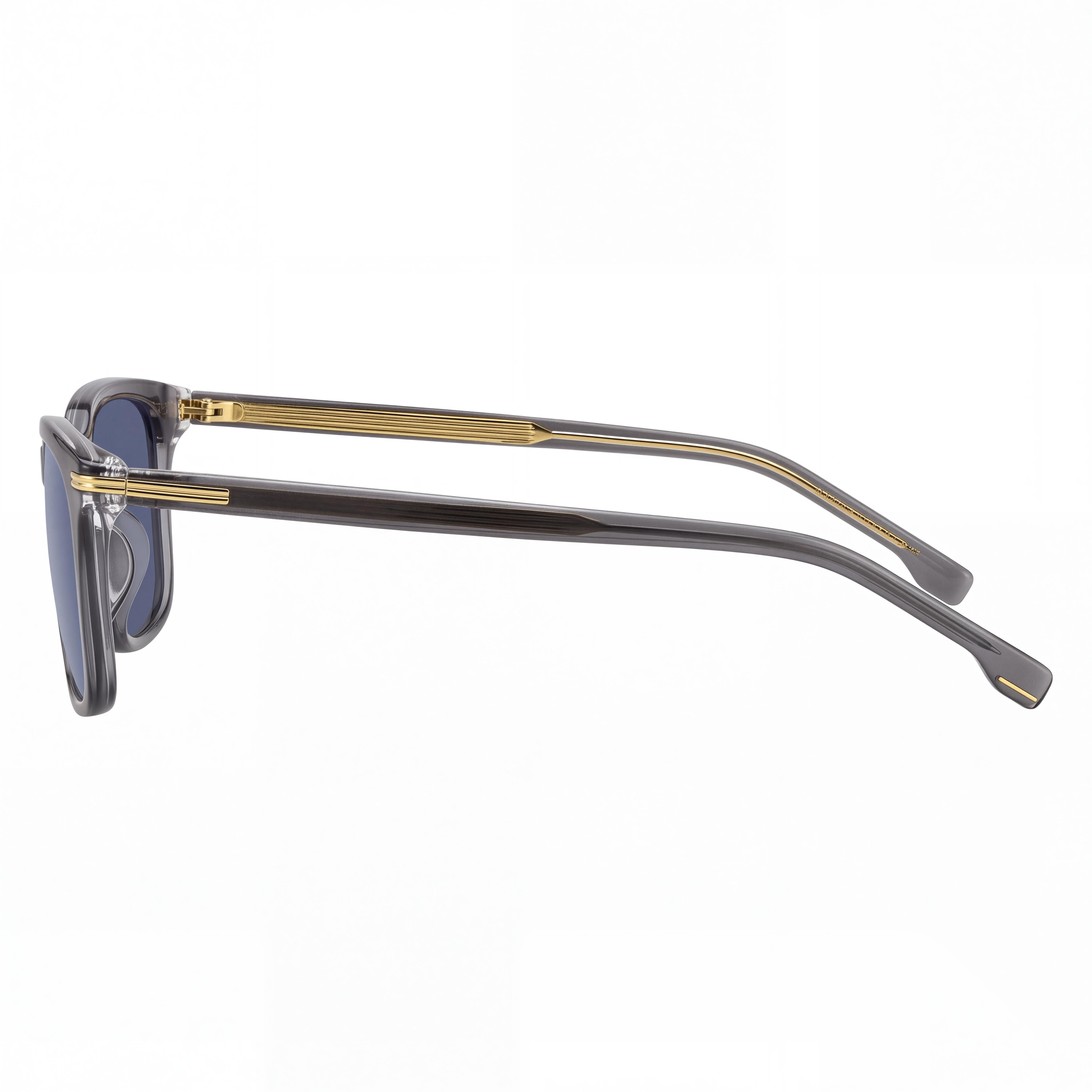Hugo Boss BOSS 1669/F/SK Men's Grey Rectangular Eco Acetate Blue Lens UV Protection Sunglasses 56mm, Photo 2