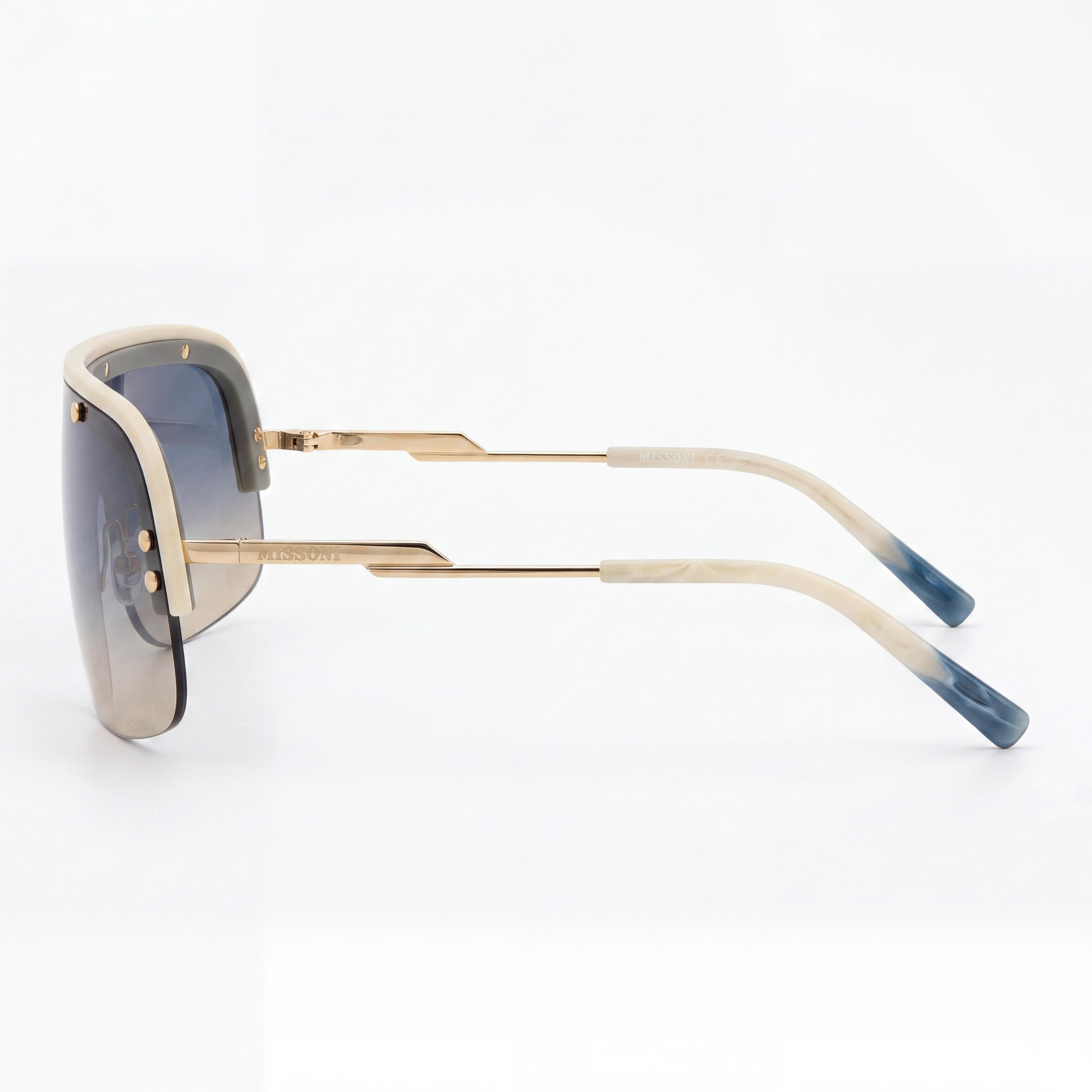 Gafas de sol casuales de poliamida para mujer M Missoni, color beige mate, dorado, azul, doble tono, melocotón, 99-01-115, Photo 3
