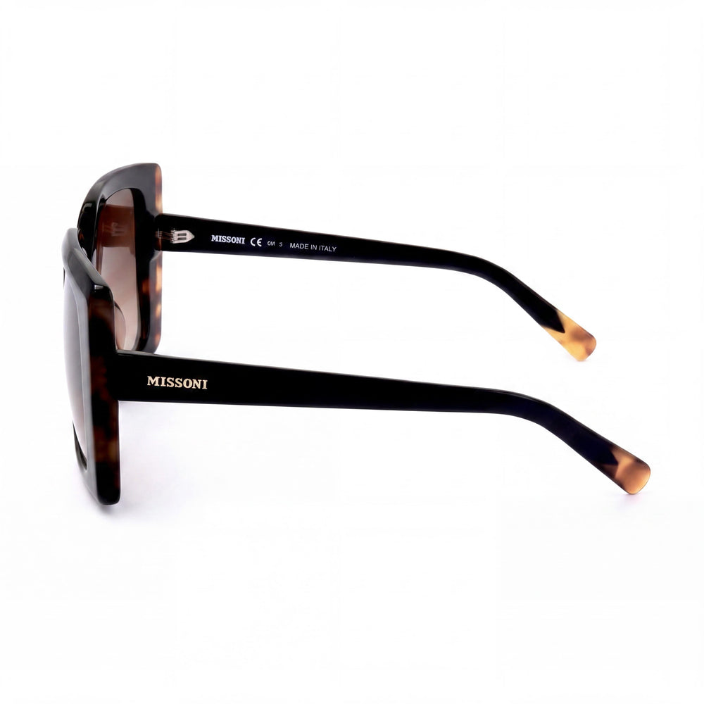 M Missoni Gafas de sol de mujer cuadradas casuales de acetato negro havana sin polarizar degradado 54-22-145