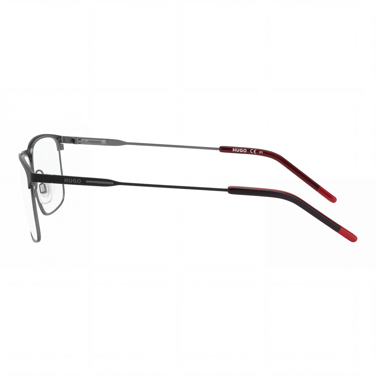 HUGO Hg 1182 Men's Rectangular Stainless Steel Optical Frame Matt Black Dark Roughenium 58-18-145mm, Photo 3
