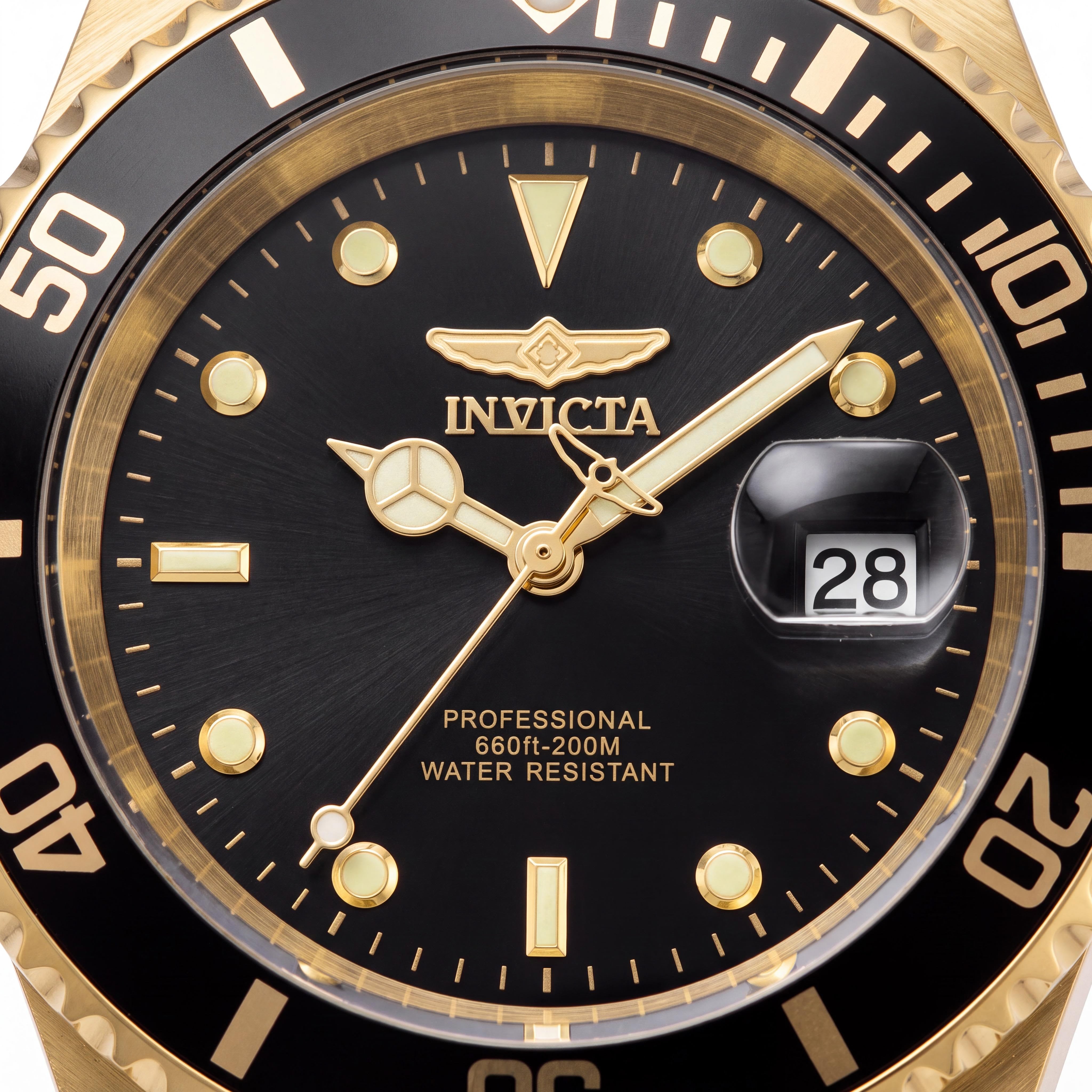 Invicta Men's Pro Diver 26975 Quartz Stainless Steel Black Dial 40mm Glow In The Dark Water Resistant Watch, Photo 2