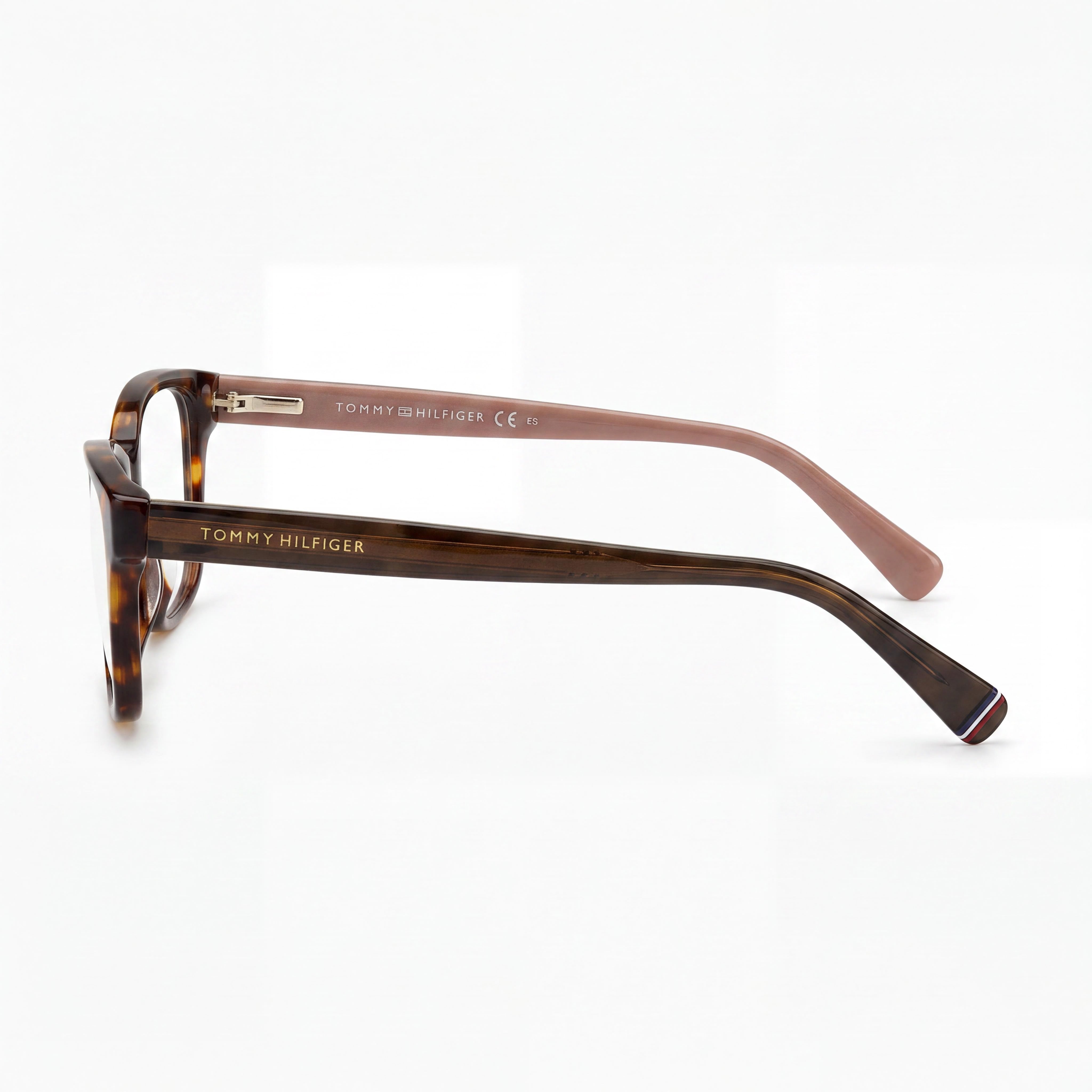 Tommy Hilfiger TH 2008 Women's Rectangular/Square Plastic Eyeglasses, Havana 52-16-140, Photo 2