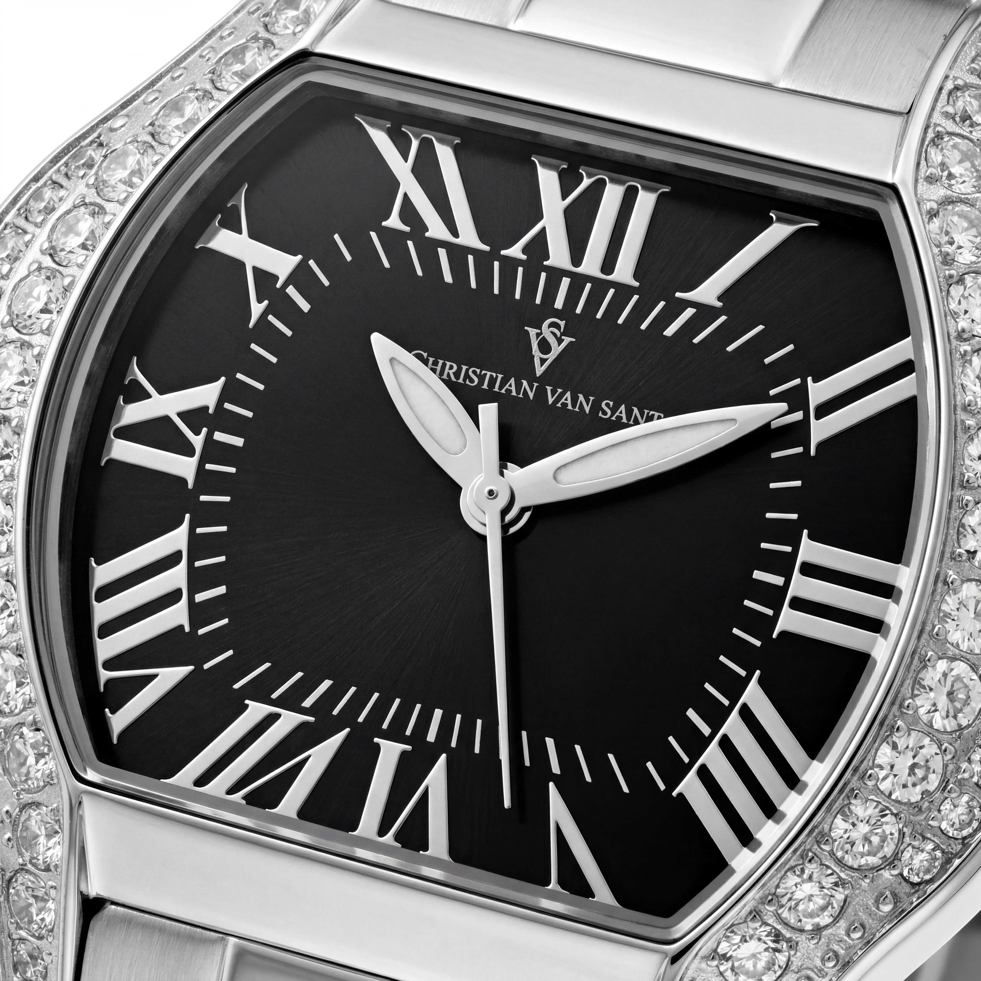 Christian Van Sant CV1831 Women's Black Dial Quartz Water Resistant Watch with Stainless Steel Case & Bracelet, Photo 2