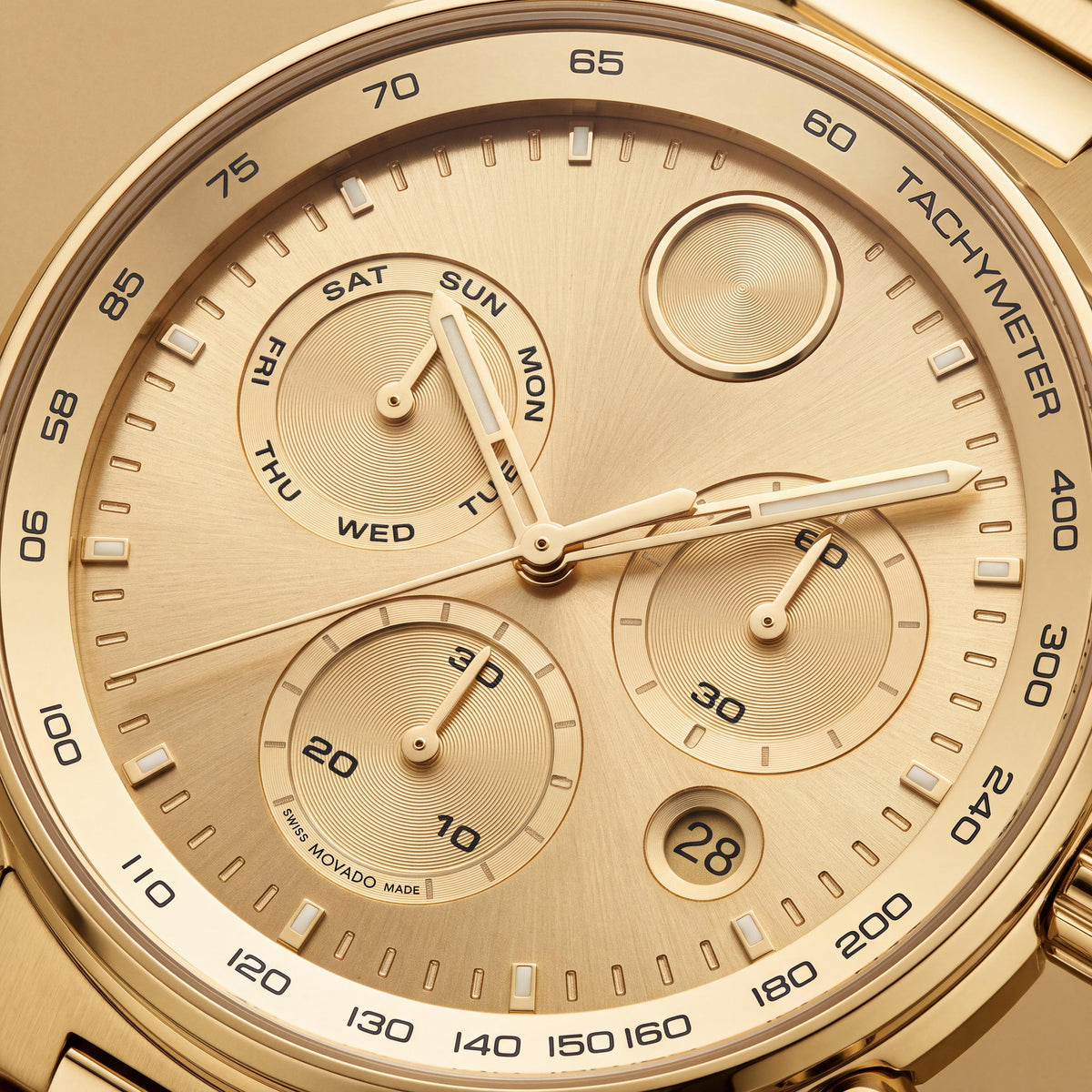 Reloj Movado BOLD Verso 3600866 para hombre, cronógrafo de acero inoxidable chapado en oro, 44 mm, Photo 2