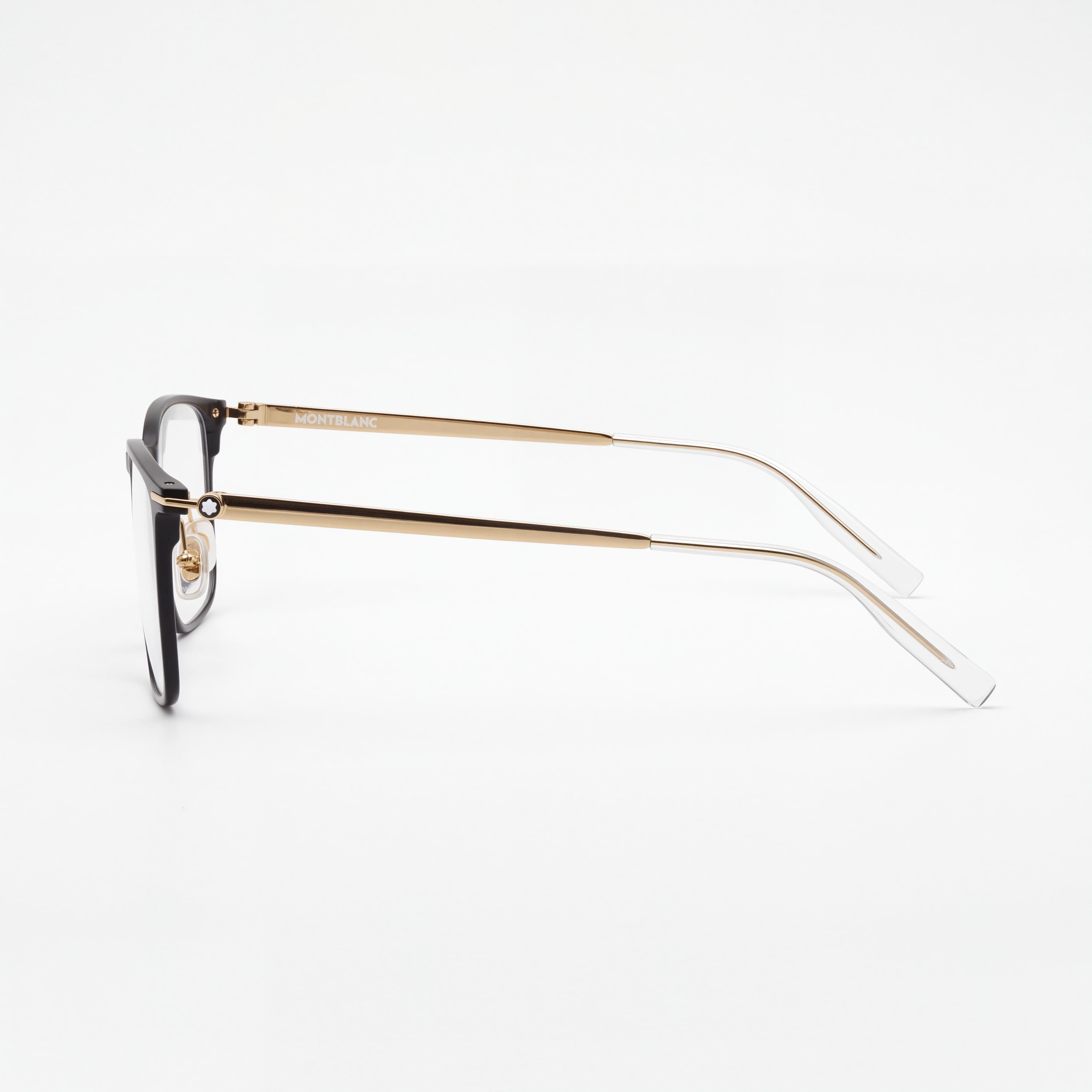 MONTBLANC MB0193O Men's Matte Black Aluminium Full Rim Square Eyeglasses with Plastic or Polycarbonate Lenses 55mm, Photo 3
