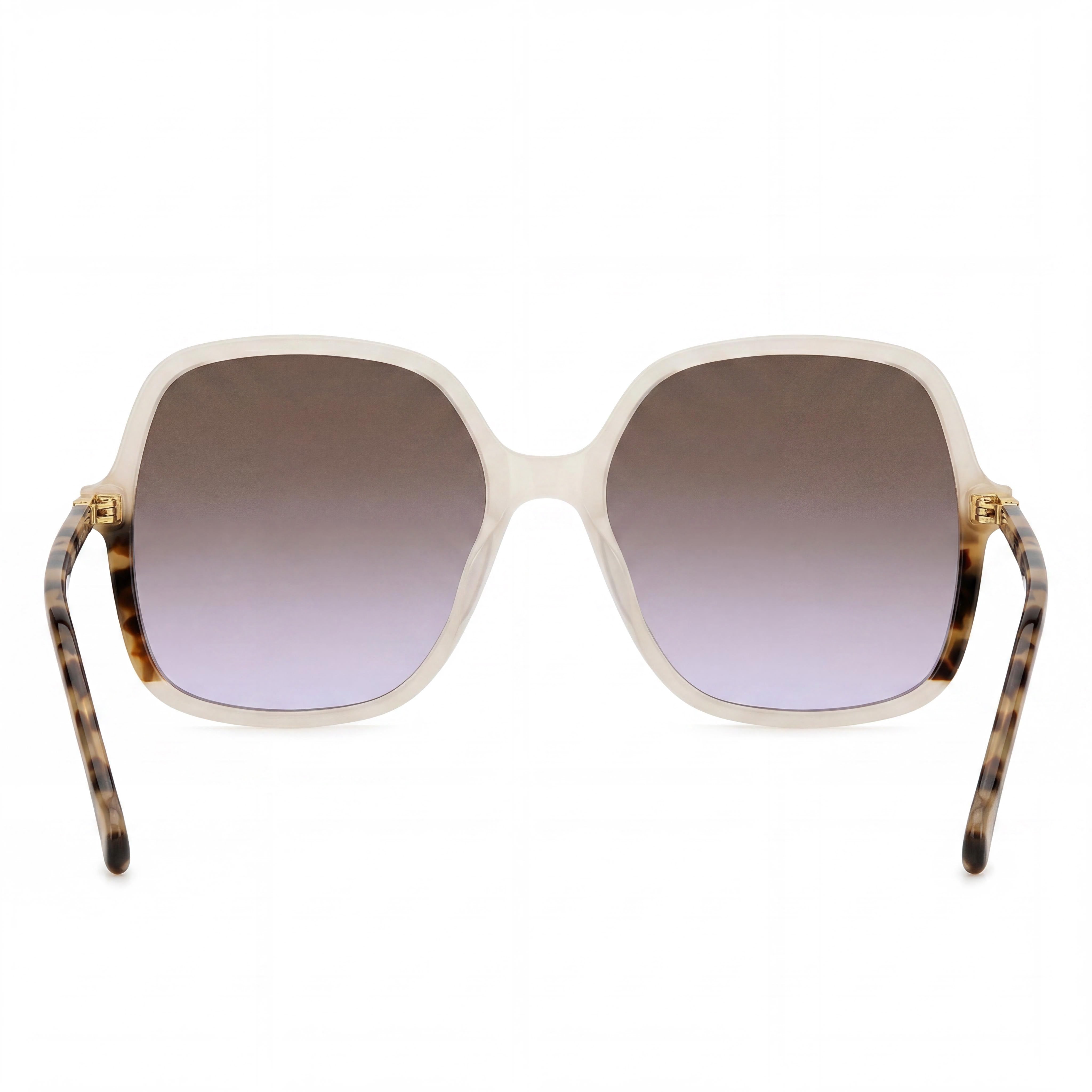 Gafas de sol modernas para mujer Carolina Herrera, montura de acetato marfil, lentes no polarizadas de doble tono marrón violeta con protección UV, 56 mm, Photo 4