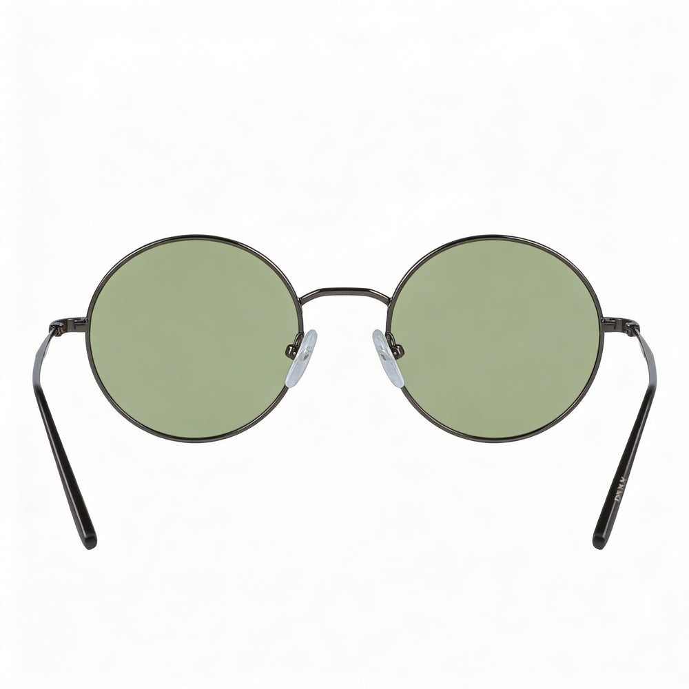 DKNY Women’s Round Sunglasses Plastic Frame UV Protected Non-Polarized Gunmetal Green 47-19-135