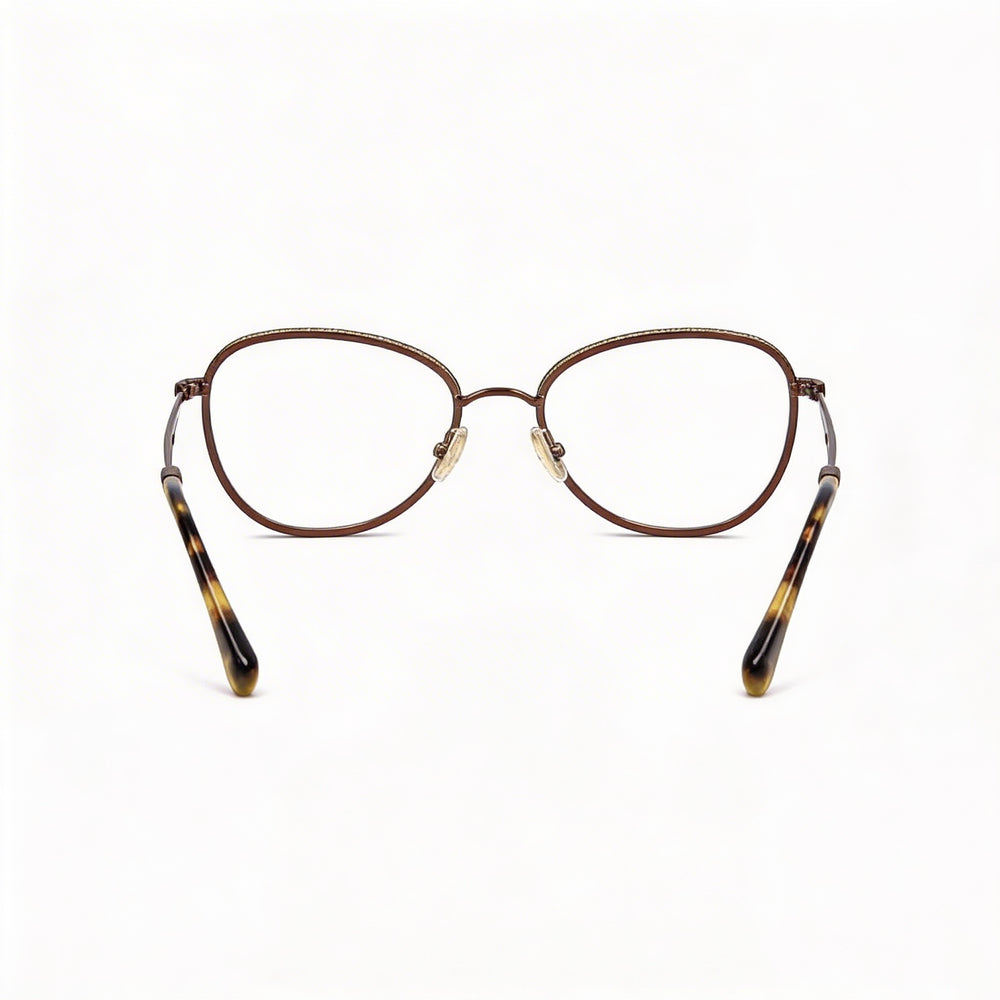 Gafas ópticas ovaladas para mujer JIMMY CHOO Crystal & Glitter, metal marrón con adornos de cristal, 54 mm