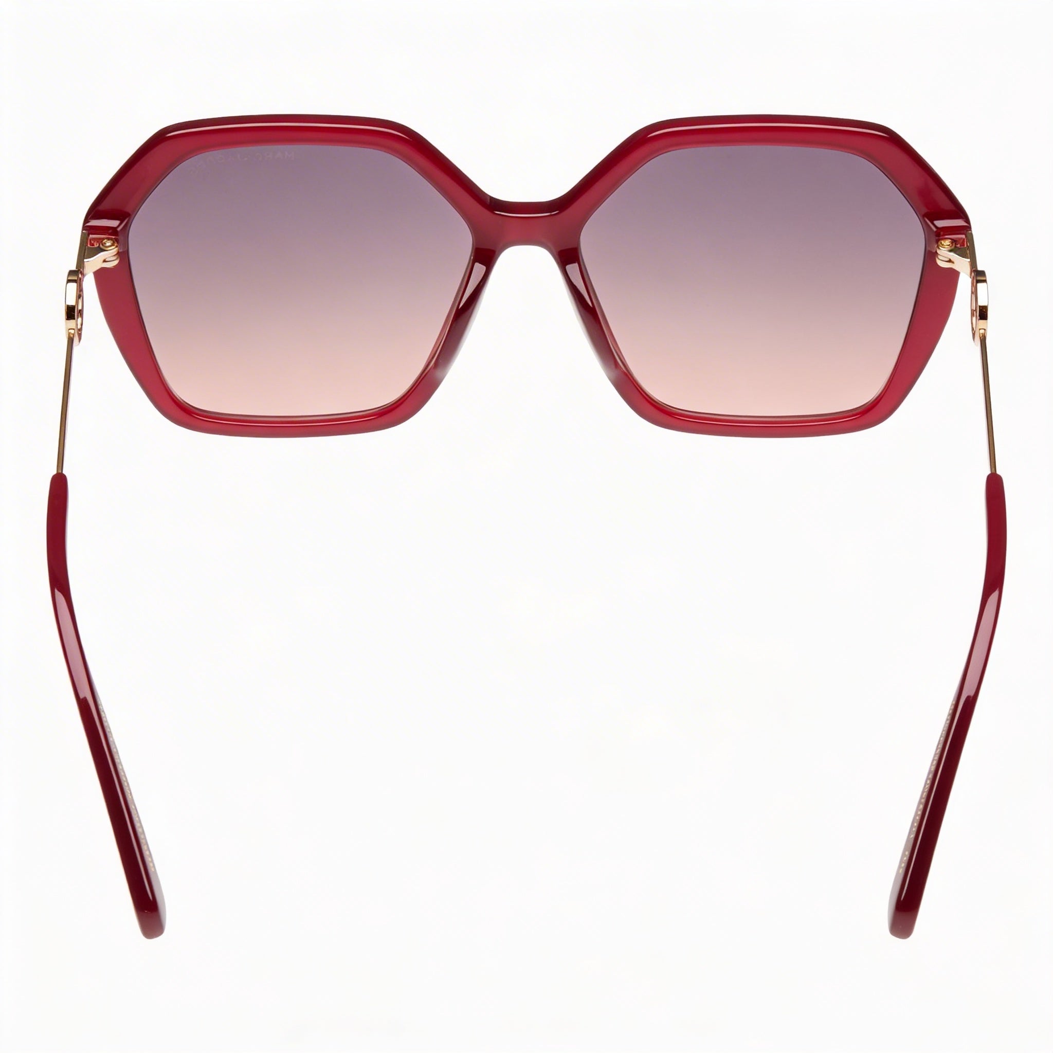 Gafas de sol Marc Jacobs Fashion para mujer de acetato, montura roja, lentes gris fucsia con protección UV 57-17-135, Photo 3