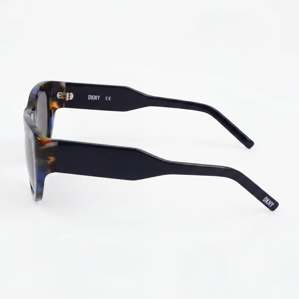 DKNY Dk550s Gafas de sol de mujer con montura de plástico azul carey y lentes ahumadas, protección UV, no polarizadas 53mm