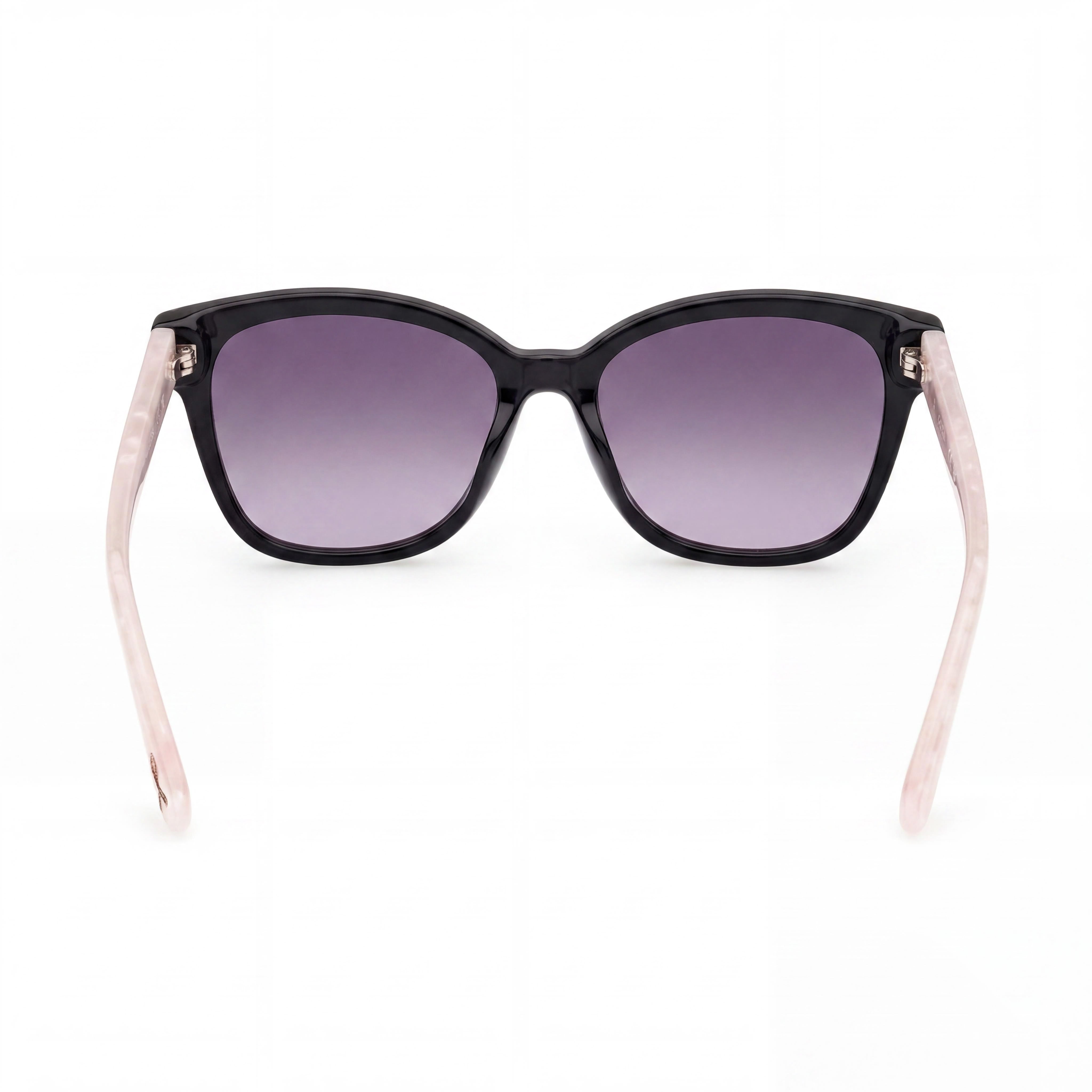 GUESS Pink Ribbon Square Plastic Sunglasses, Women's Black Acetate Frame, UV Protected Smoke Gradient Lenses 56mm, Photo 4