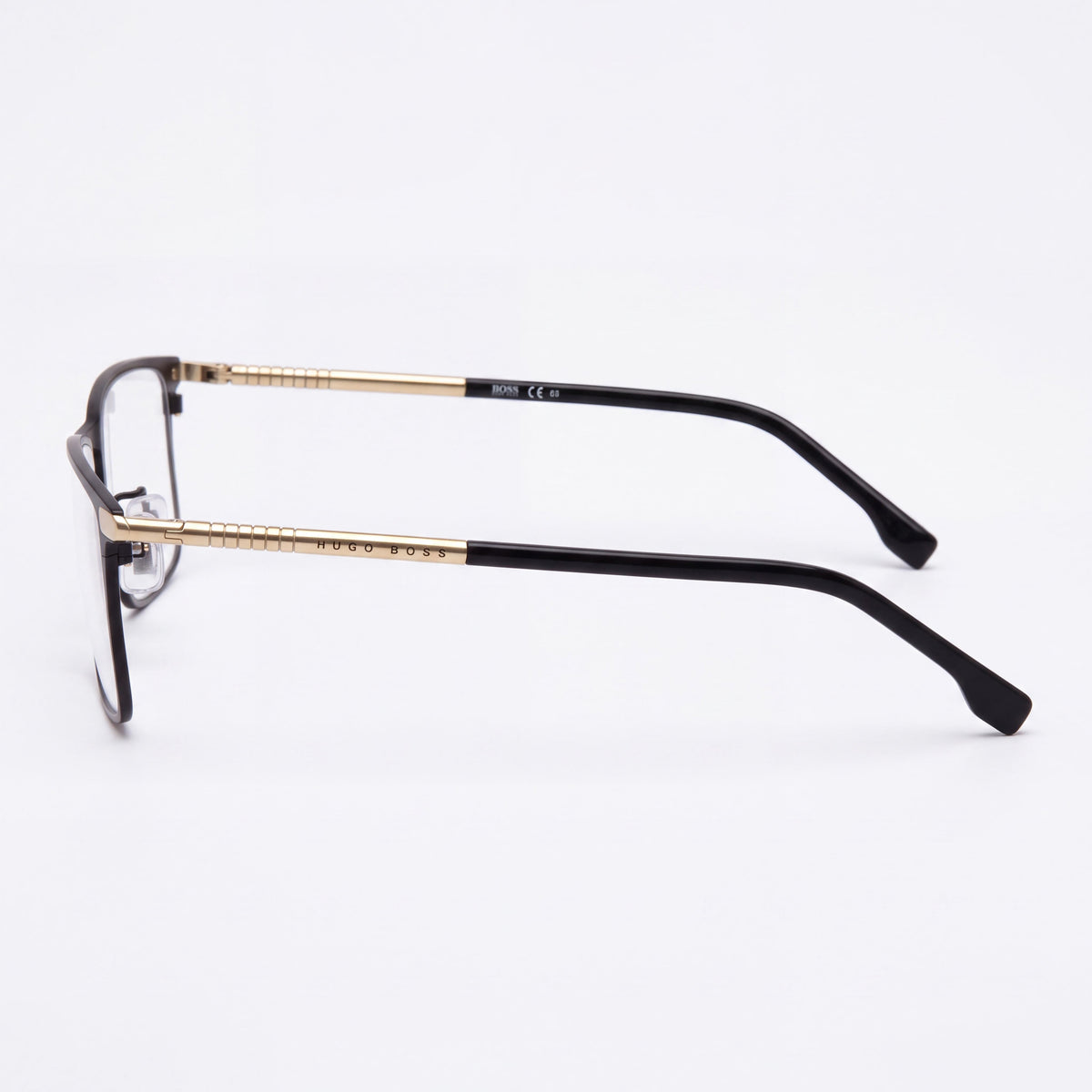 Gafas de titanio para hombre Hugo Boss BOSS 1226/F con lentes no polarizadas en color negro mate y dorado, ancho de lente de 56 mm, Photo 3