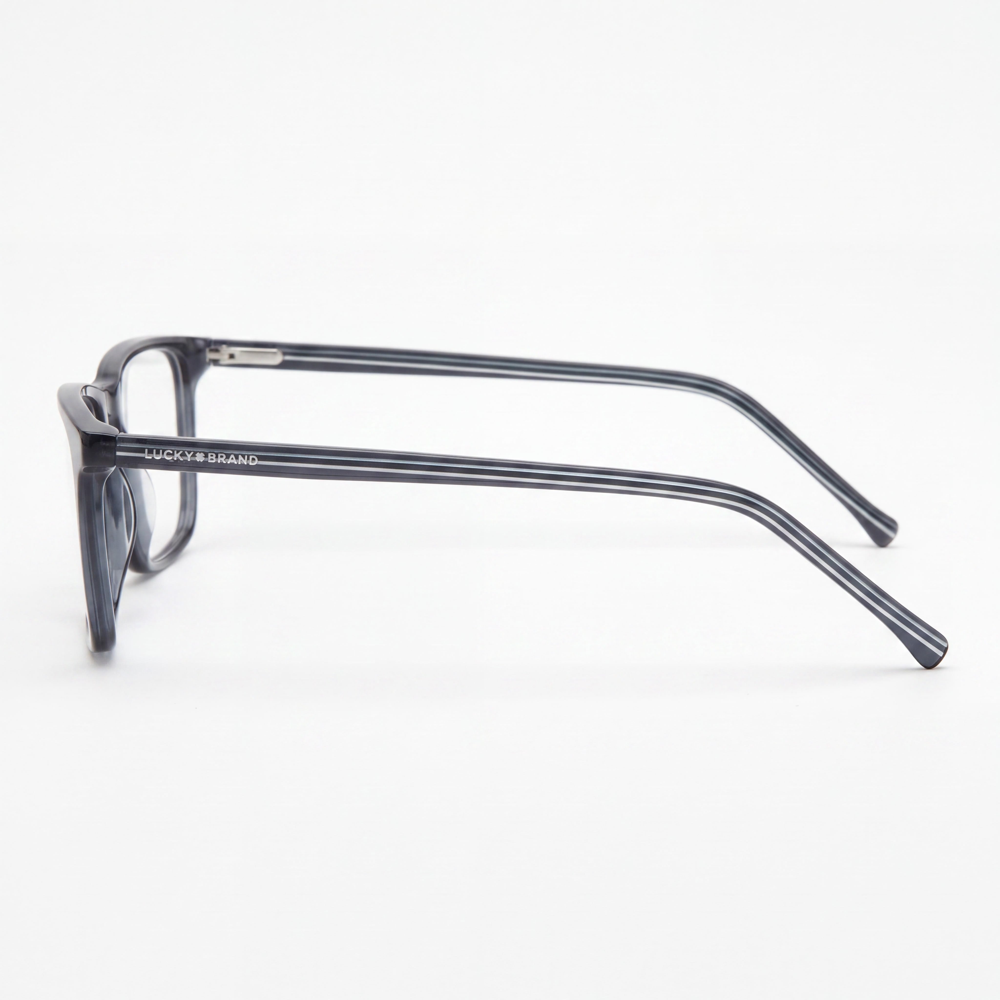 Lucky Brand D418 Men's Eyeglasses with Black Plastic Frame and Polarized Lenses, featuring a 52mm Lens Width, Photo 2
