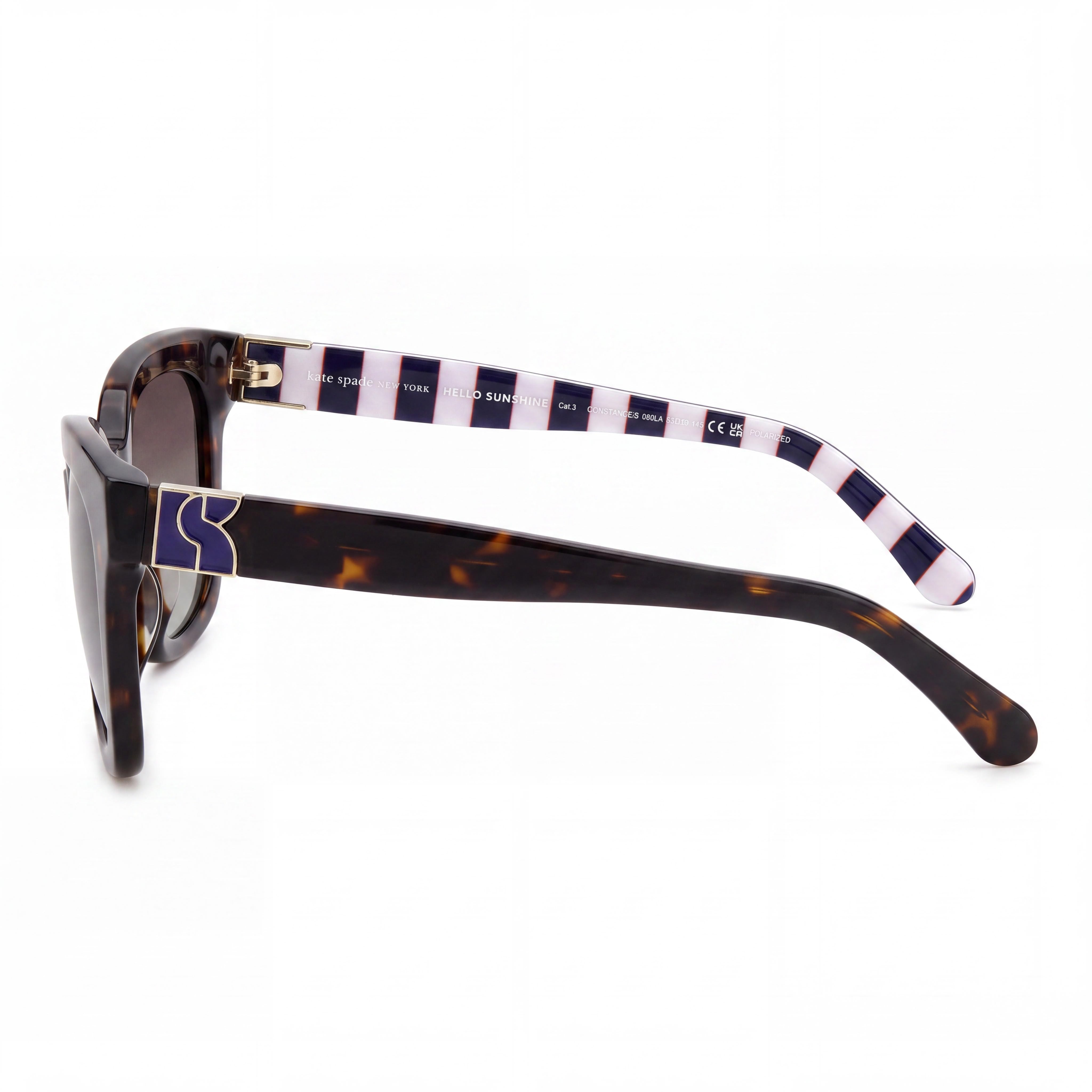 kate spade new york Casual Women's Dark Havana Acetate Polarized Sunglasses 53mm, Photo 3