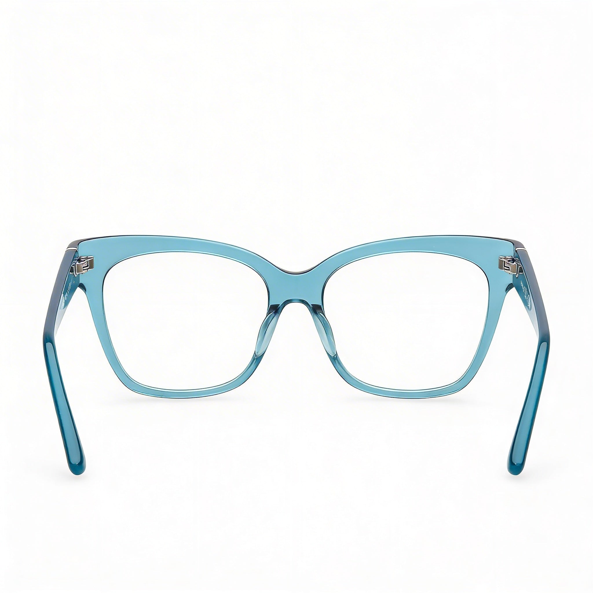 Guess Women's Gu50233 Eyeglasses Frames with Turquoise/Pearl Plastic Frame & Transparent Polycarbonate Lenses, 53mm, Photo 3