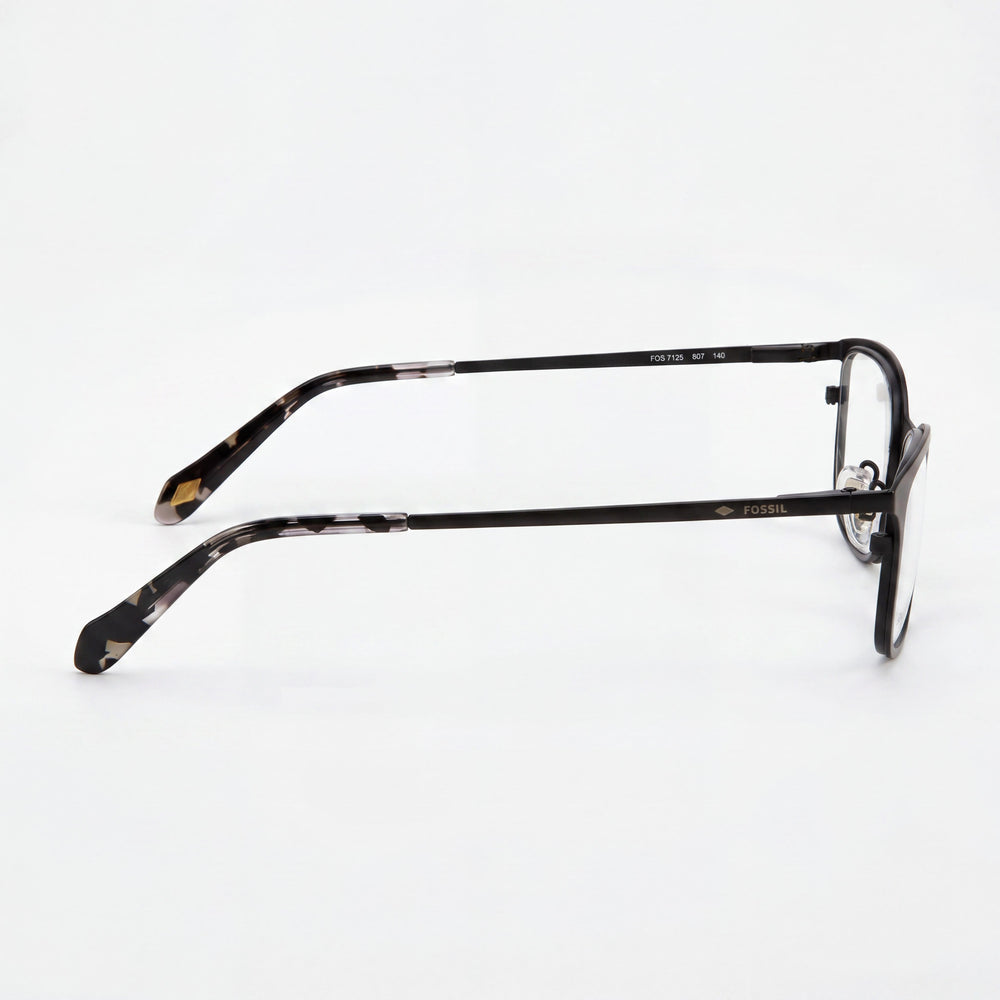 Gafas para mujer Fossil Fos 7125, con montura de acero inoxidable en negro mate y una anchura de lente de 52 mm