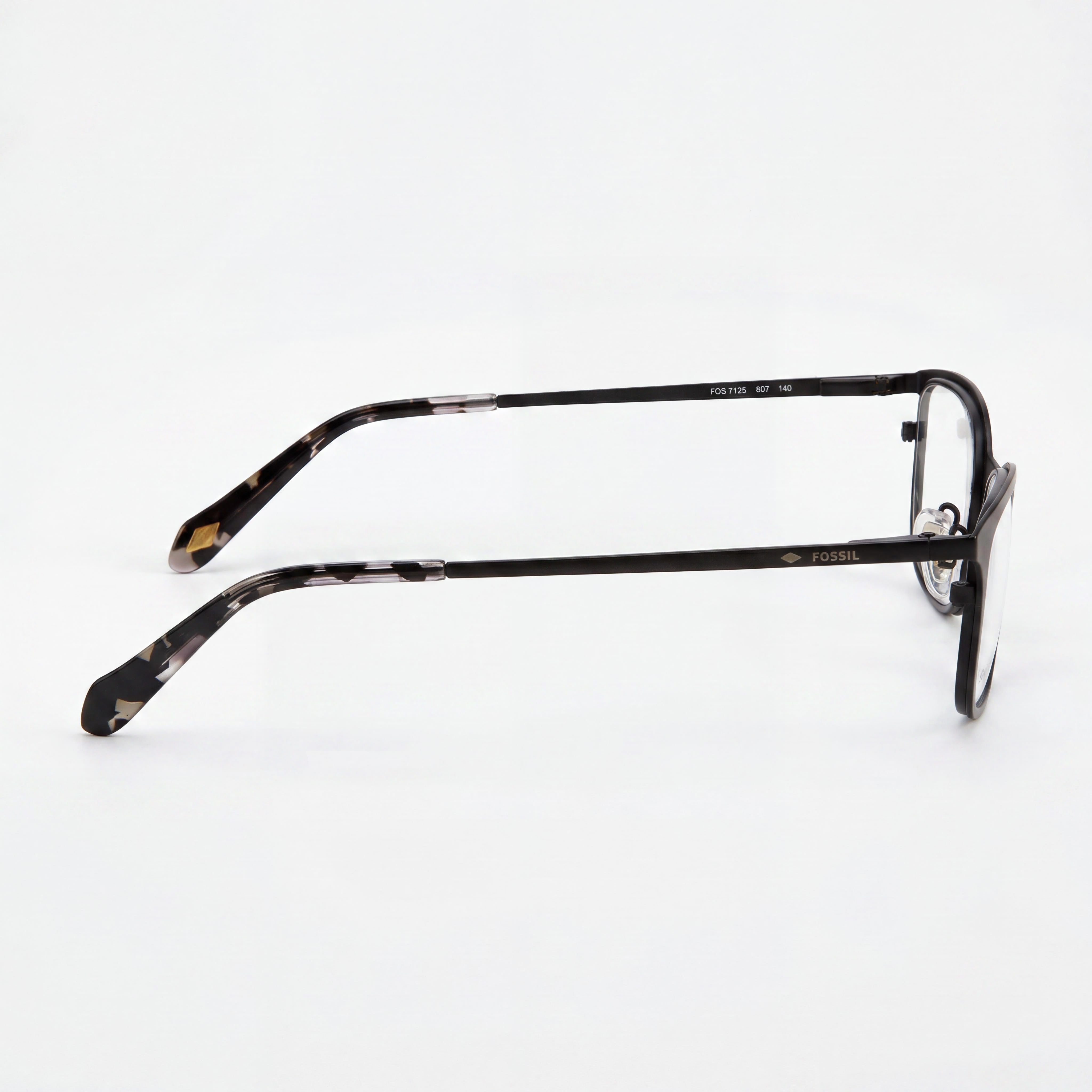Fossil Fos 7125 Women's Eyewear, featuring a Matt Black Stainless Steel Frame and a 52mm Lens Width, Photo 2