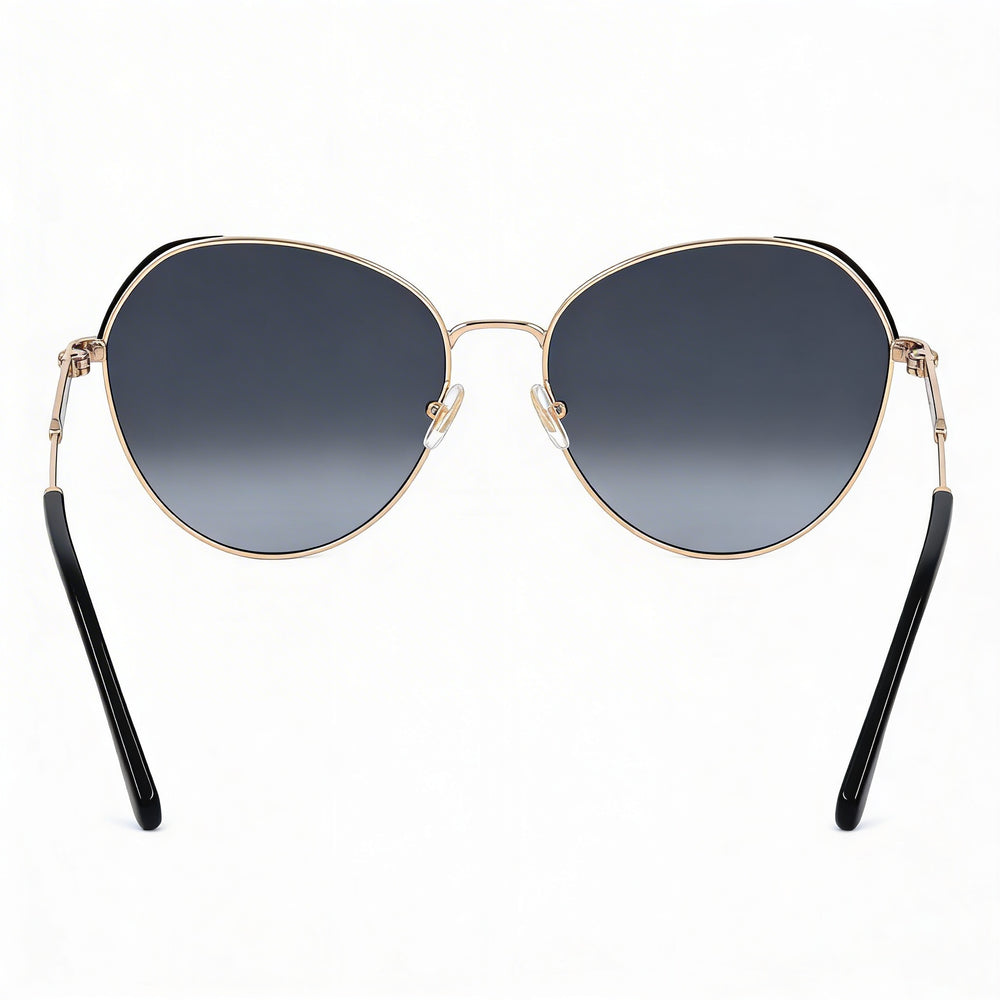 Gafas de sol Kate Spade New York Octavia redondas de acero inoxidable para mujer, 59 mm, montura dorado, negro y gris, lentes sombreados en gris oscuro