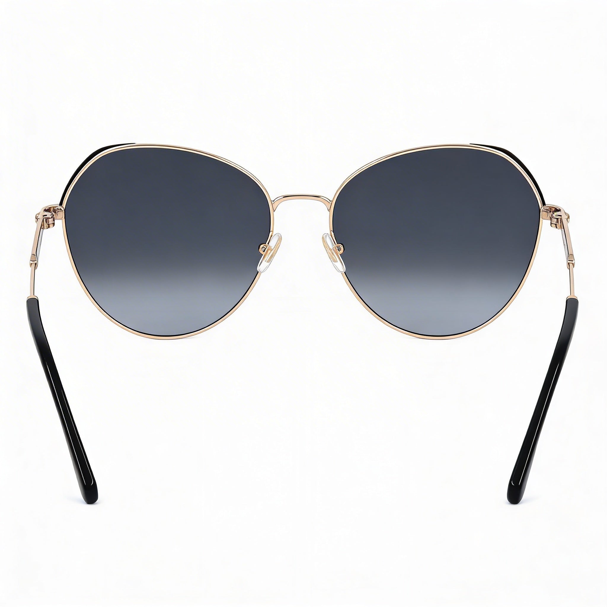 Gafas de sol Kate Spade New York Octavia redondas de acero inoxidable para mujer, 59 mm, montura dorado, negro y gris, lentes sombreados en gris oscuro, Photo 3